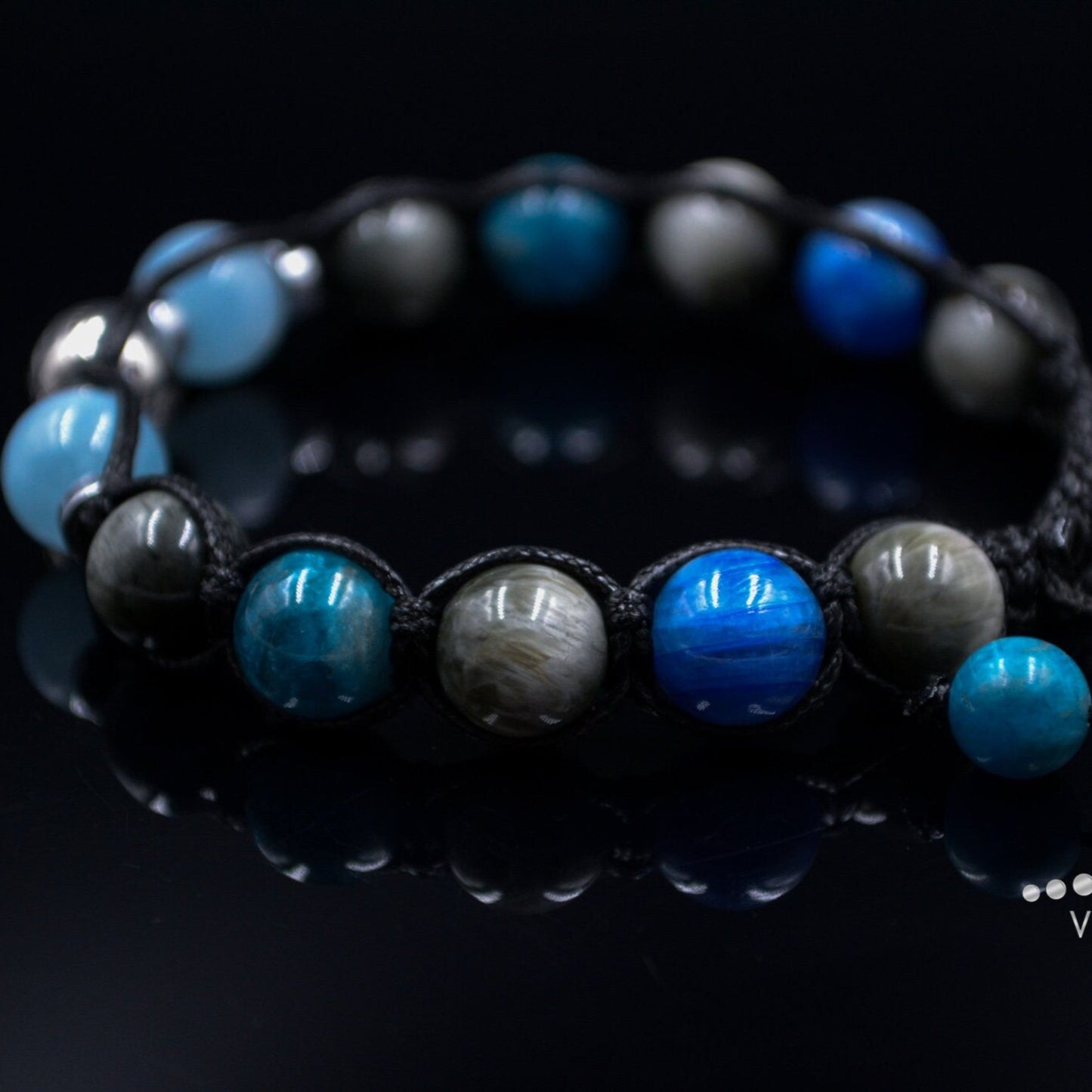 Zodiac Sign 925 Sterling Silver Bead Bracelet Men's Hawk's Eye and Aquamarine Bracelet Christmas Gift Kyanite & Apatite Bracelet Men's Gift - Shamballa Bracelet - Mantra Bracelet - Yoga Bracelet - Birthstone Bracelet - Gemstone Bracelet Men - Chakra Bracelet - Macrame Bracelet - Healing Bracelet - Gift for Father - Gift For Men - Valinde