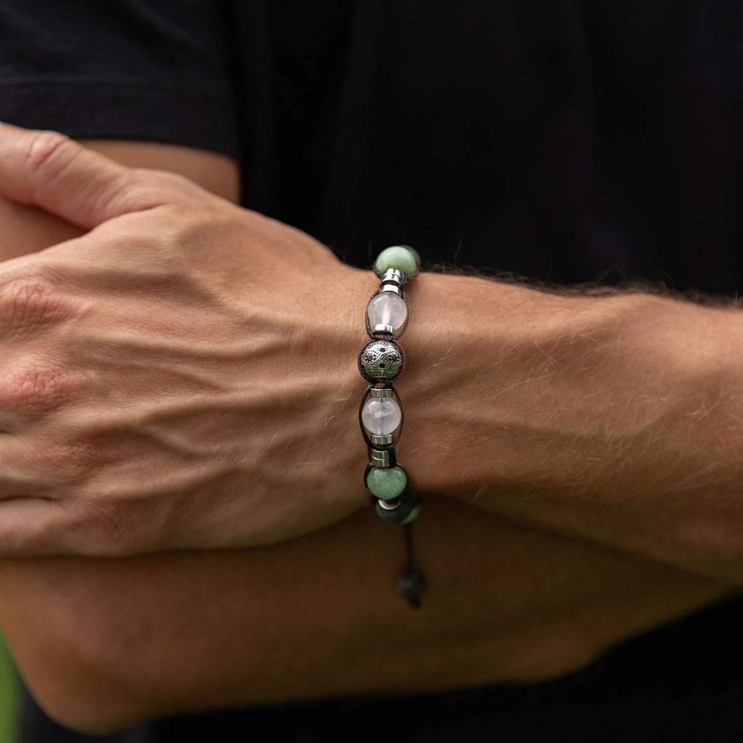 Men's Abalone Shell Bracelet Smoky Quartz Bracelet Exclusive Gemstone Bracelet Black Agate Bracelet Luxury Bracelet Crystal Bracelet For Men - Shamballa Bracelet - Birthstone Bracelet - Gemstone Bracelet Men - Chakra Bracelet - Macrame Bracelet - Healing Bracelet - Valinde
