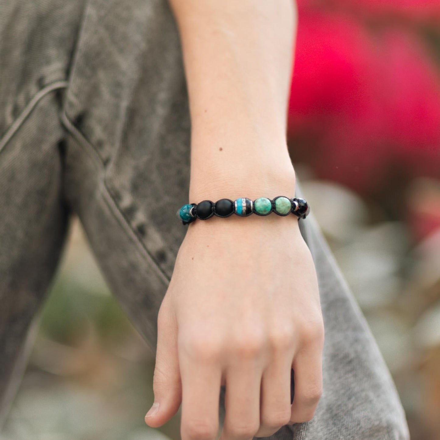 Turquoise Labradorite Onyx Apatite Braided Bracelet, Men's 925 Silver bead Bracelet, Gift for Him, Adjustable Crystal Luxury Bracelet - Shamballa Bracelet - Birthstone Bracelet - Gemstone Bracelet Men - Chakra Bracelet - Macrame Bracelet - Healing Bracelet - Valinde - Shamballa Bracelet - Birthstone Bracelet - Gemstone Bracelet Men - Chakra Bracelet - Macrame Bracelet - Healing Bracelet - Valinde