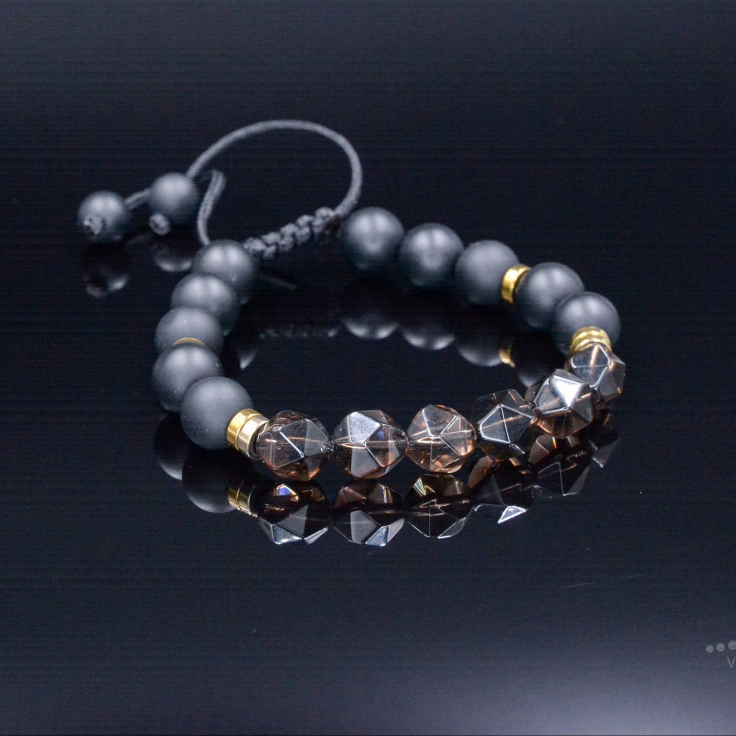 Men's Raw Smoky Quartz Bracelet Crystal Luxury Bracelet Black Onyx Beads Bracelet Gift for Men Adjustable Stone Bracelet Gift for Husband - Shamballa Bracelet - Mantra Bracelet - Birthstone Bracelet - Gemstone Bracelet Men - Chakra Bracelet - Macrame Bracelet - Healing Bracelet - Valinde
