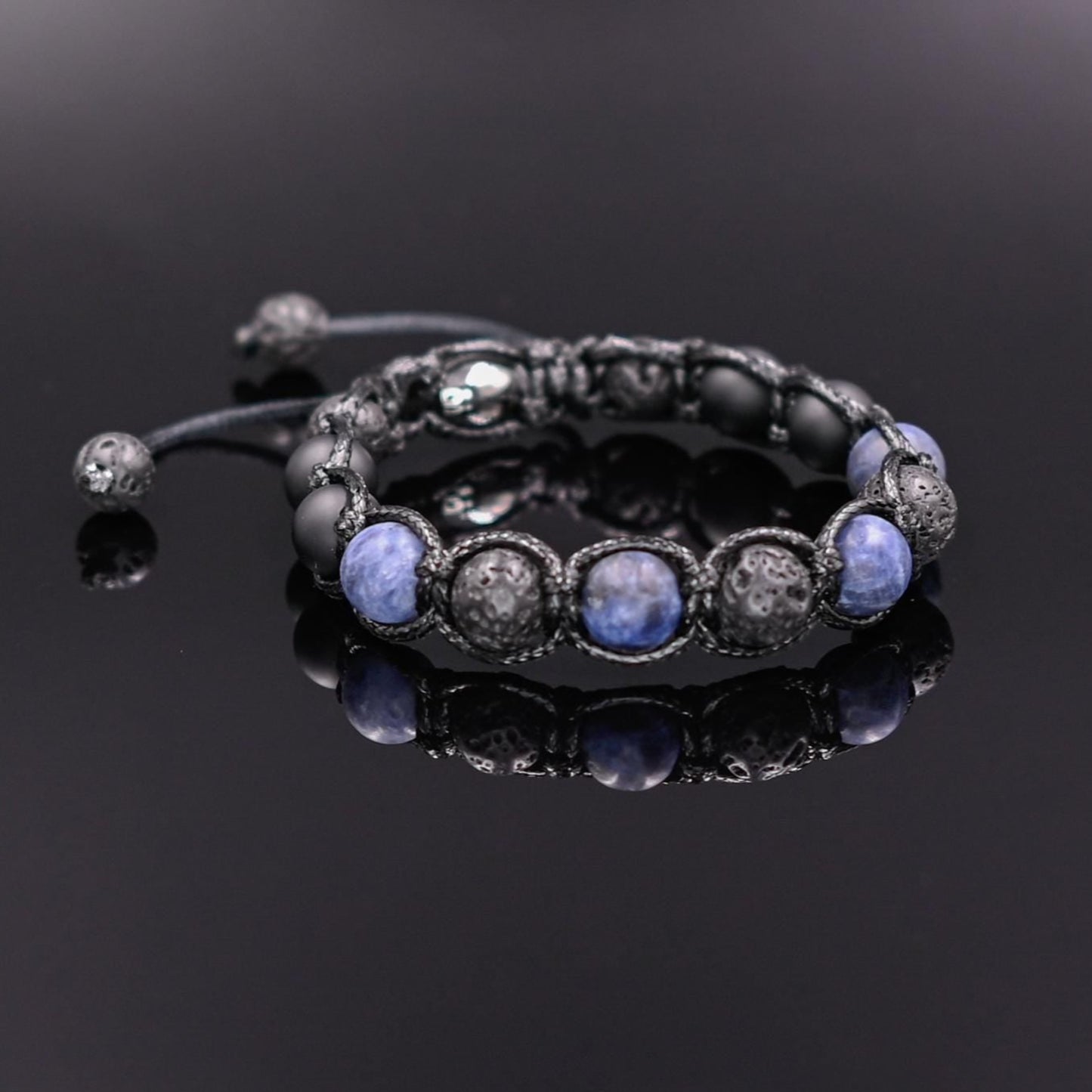 Men's Sodalite Bracelet Black lava Bracelet Crystal Jewelry Onyx Beaded Bracelet Gift for Men Macrame Adjustable Bracelet Stone Bracelet - Shamballa Bracelet - Mantra Bracelet - Yoga Bracelet - Birthstone Bracelet - Gemstone Bracelet Men - Chakra Bracelet - Macrame Bracelet - Healing Bracelet - Gift for Father - Gift For Men - Valinde