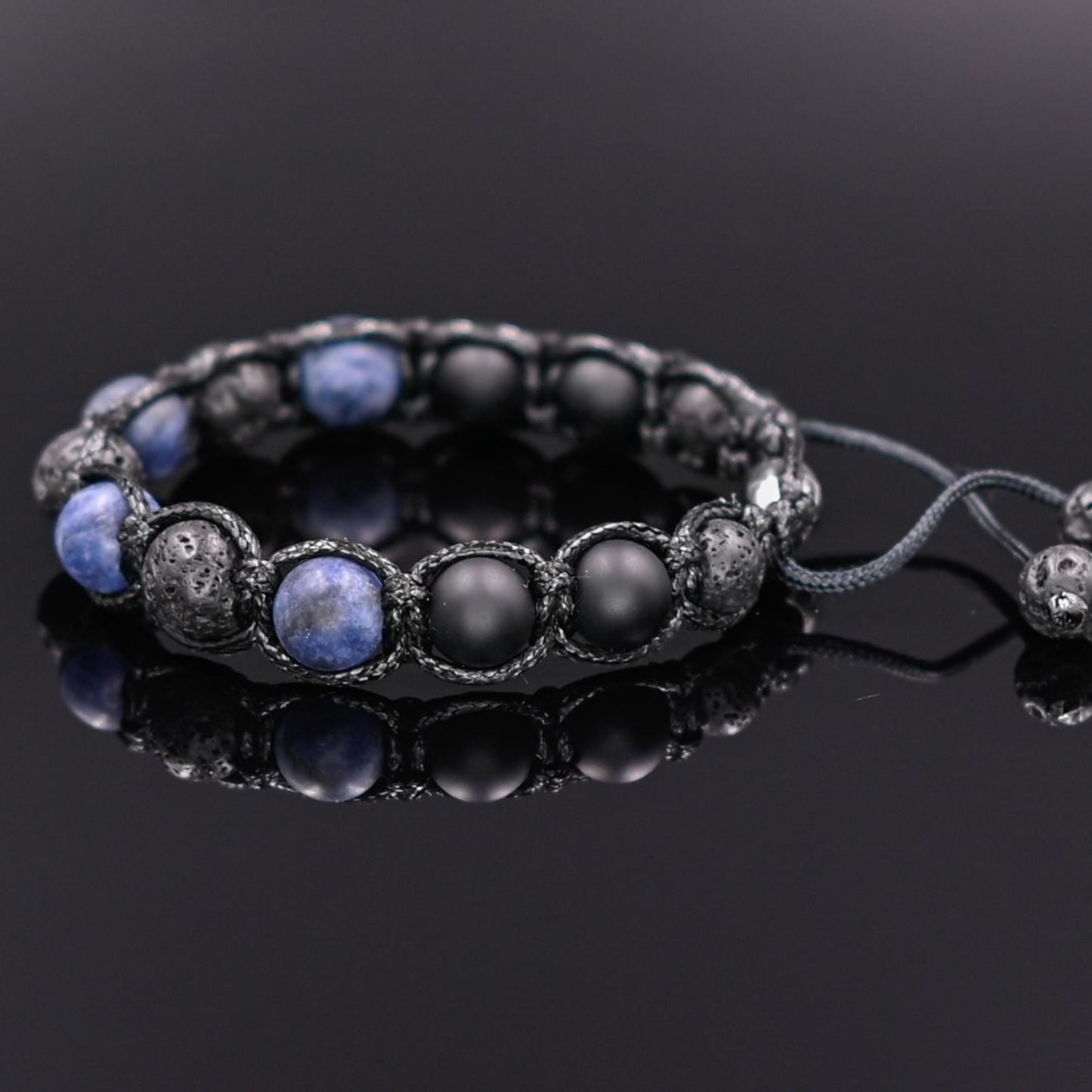 Men's Sodalite Bracelet Black lava Bracelet Crystal Jewelry Onyx Beaded Bracelet Gift for Men Macrame Adjustable Bracelet Stone Bracelet - Shamballa Bracelet - Mantra Bracelet - Yoga Bracelet - Birthstone Bracelet - Gemstone Bracelet Men - Chakra Bracelet - Macrame Bracelet - Healing Bracelet - Gift for Father - Gift For Men - Valinde