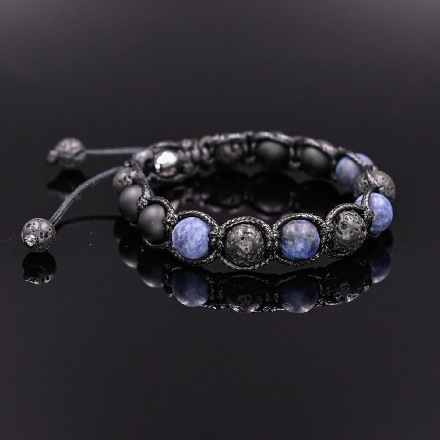 Men's Sodalite Bracelet Black lava Bracelet Crystal Jewelry Onyx Beaded Bracelet Gift for Men Macrame Adjustable Bracelet Stone Bracelet - Shamballa Bracelet - Mantra Bracelet - Yoga Bracelet - Birthstone Bracelet - Gemstone Bracelet Men - Chakra Bracelet - Macrame Bracelet - Healing Bracelet - Gift for Father - Gift For Men - Valinde