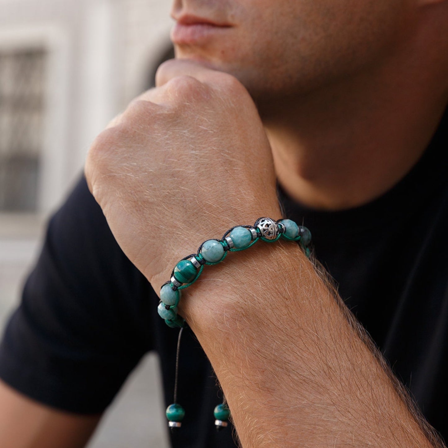 Genuine Malachite Bracelet for Men - Men's Black Onyx Agate Bracelet - Adjustable Macrame Bracelet - Gift for Men - Christmas Gift for MenAmazonite Emerald Bracelet for Men - Men's Malachite Crystal Bracelet - 925 Silver Bead Bracelet - Gift for Men -Adjustable Braided Bracelet - Shamballa Bracelet - Birthstone Bracelet - Gemstone Bracelet Men - Chakra Bracelet - Macrame Bracelet - Healing Bracelet - Valinde - Shamballa Bracelet - Birthstone Bracelet - Gemstone Bracelet Men - Chakra Bracelet - Macrame Brace