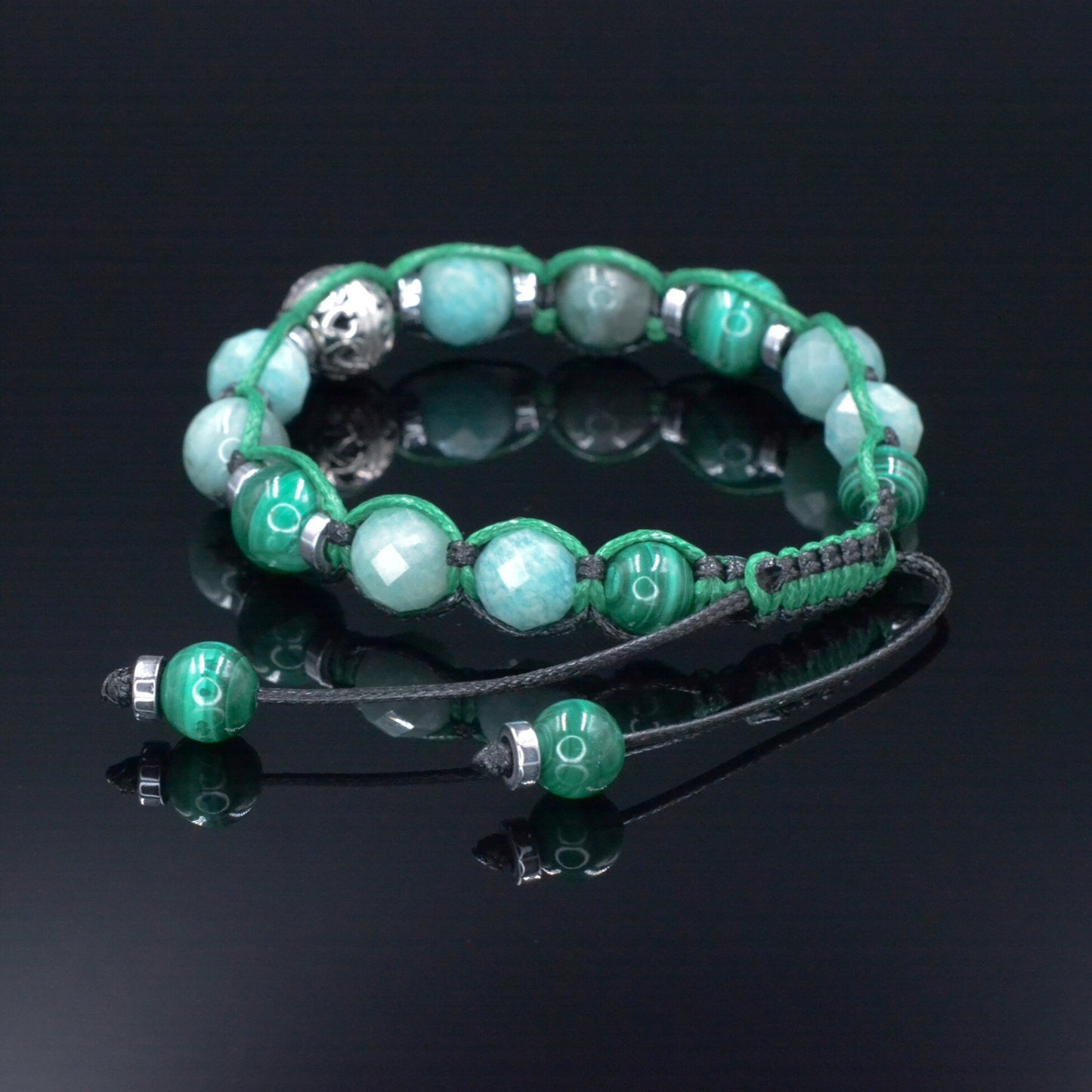 Genuine Malachite Bracelet for Men - Men's Black Onyx Agate Bracelet - Adjustable Macrame Bracelet - Gift for Men - Christmas Gift for MenAmazonite Emerald Bracelet for Men - Men's Malachite Crystal Bracelet - 925 Silver Bead Bracelet - Gift for Men -Adjustable Braided Bracelet - Shamballa Bracelet - Birthstone Bracelet - Gemstone Bracelet Men - Chakra Bracelet - Macrame Bracelet - Healing Bracelet - Valinde - Shamballa Bracelet - Birthstone Bracelet - Gemstone Bracelet Men - Chakra Bracelet - Macrame Brace