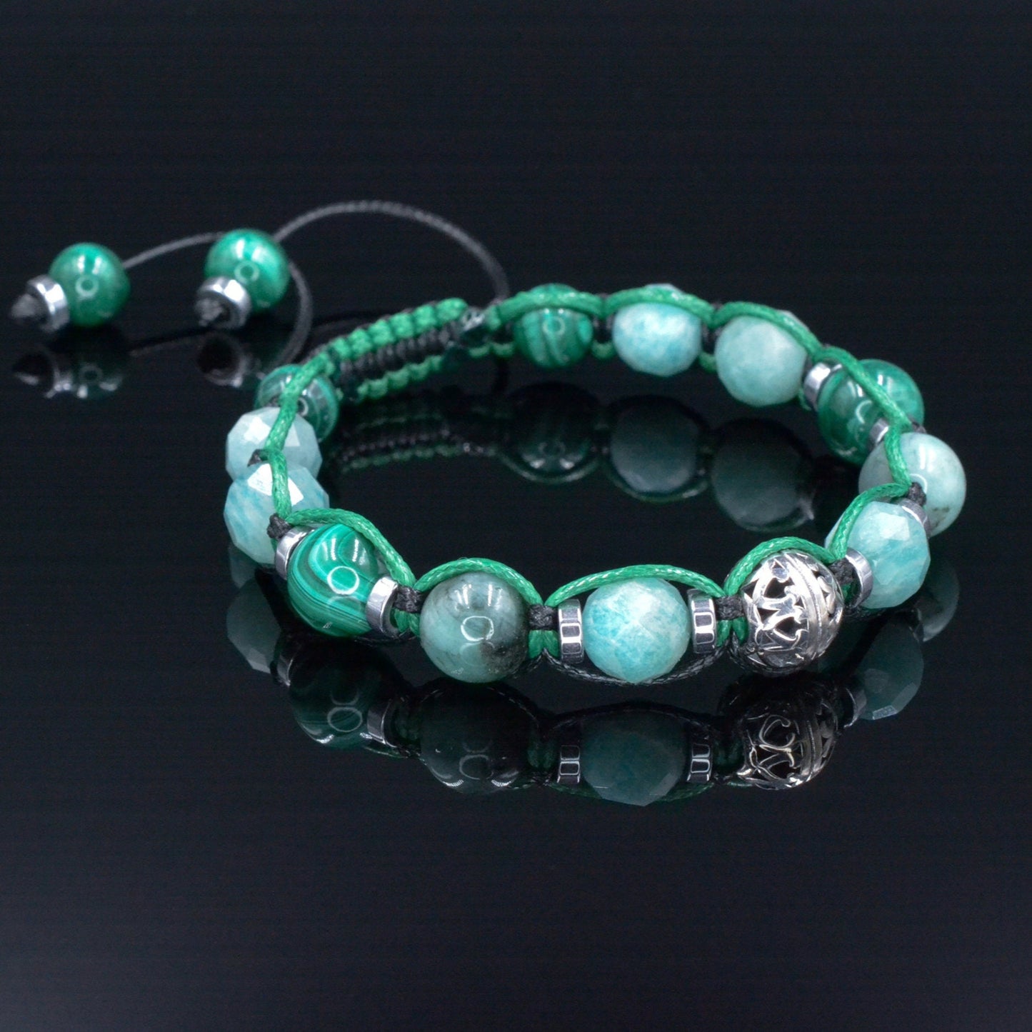 Genuine Malachite Bracelet for Men - Men's Black Onyx Agate Bracelet - Adjustable Macrame Bracelet - Gift for Men - Christmas Gift for MenAmazonite Emerald Bracelet for Men - Men's Malachite Crystal Bracelet - 925 Silver Bead Bracelet - Gift for Men -Adjustable Braided Bracelet - Shamballa Bracelet - Birthstone Bracelet - Gemstone Bracelet Men - Chakra Bracelet - Macrame Bracelet - Healing Bracelet - Valinde - Shamballa Bracelet - Birthstone Bracelet - Gemstone Bracelet Men - Chakra Bracelet - Macrame Brace