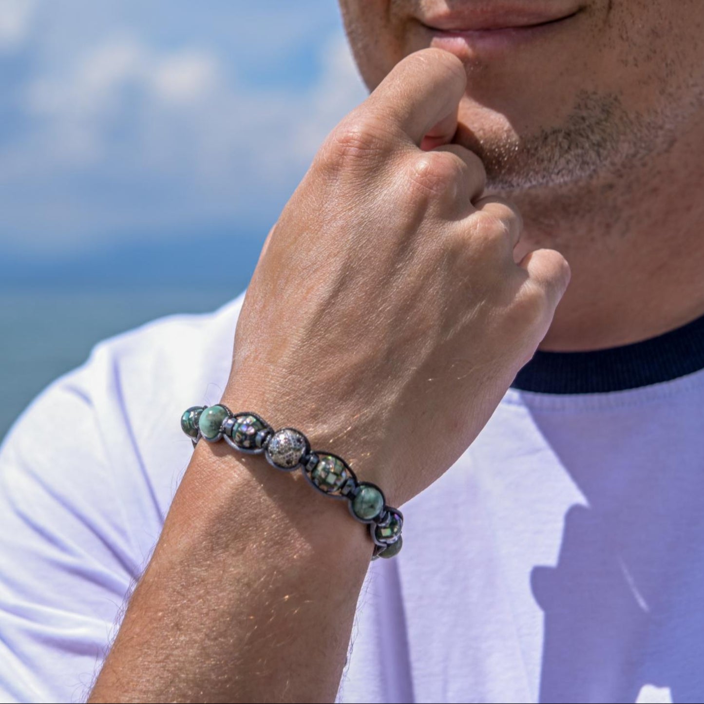 Emerald Bracelet Men, Men's Abalone Shell Emerald Braided Bracelet, Luxury Bracelet, Gift for Men, Gemstone Adjustable Bracelet, Men's Gift - Shamballa Bracelet - Birthstone Bracelet - Gemstone Bracelet Men - Chakra Bracelet - Macrame Bracelet - Healing Bracelet - Valinde - Shamballa Bracelet - Birthstone Bracelet - Gemstone Bracelet Men - Chakra Bracelet - Macrame Bracelet - Healing Bracelet - Valinde