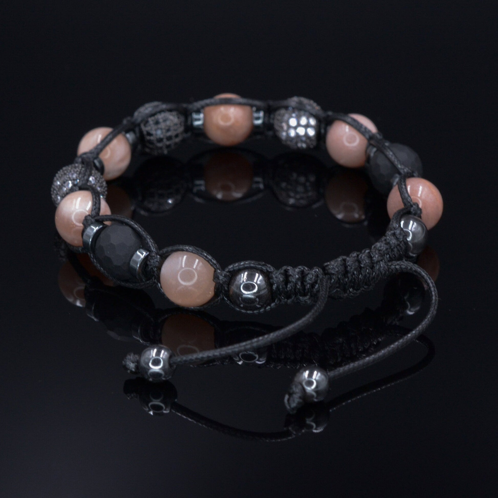 Men's Sunstone Crystal Braided Bracelet - CZ Bead Bracelet - Gift for Men - Adjustable Macrame Bracelet - Onyx & Hematite Bracelet for Men- Shamballa Bracelet - Birthstone Bracelet - Gemstone Bracelet Men - Chakra Bracelet - Macrame Bracelet - Healing Bracelet - Valinde - Shamballa Bracelet - Birthstone Bracelet - Gemstone Bracelet Men - Chakra Bracelet - Macrame Bracelet - Healing Bracelet - Valinde