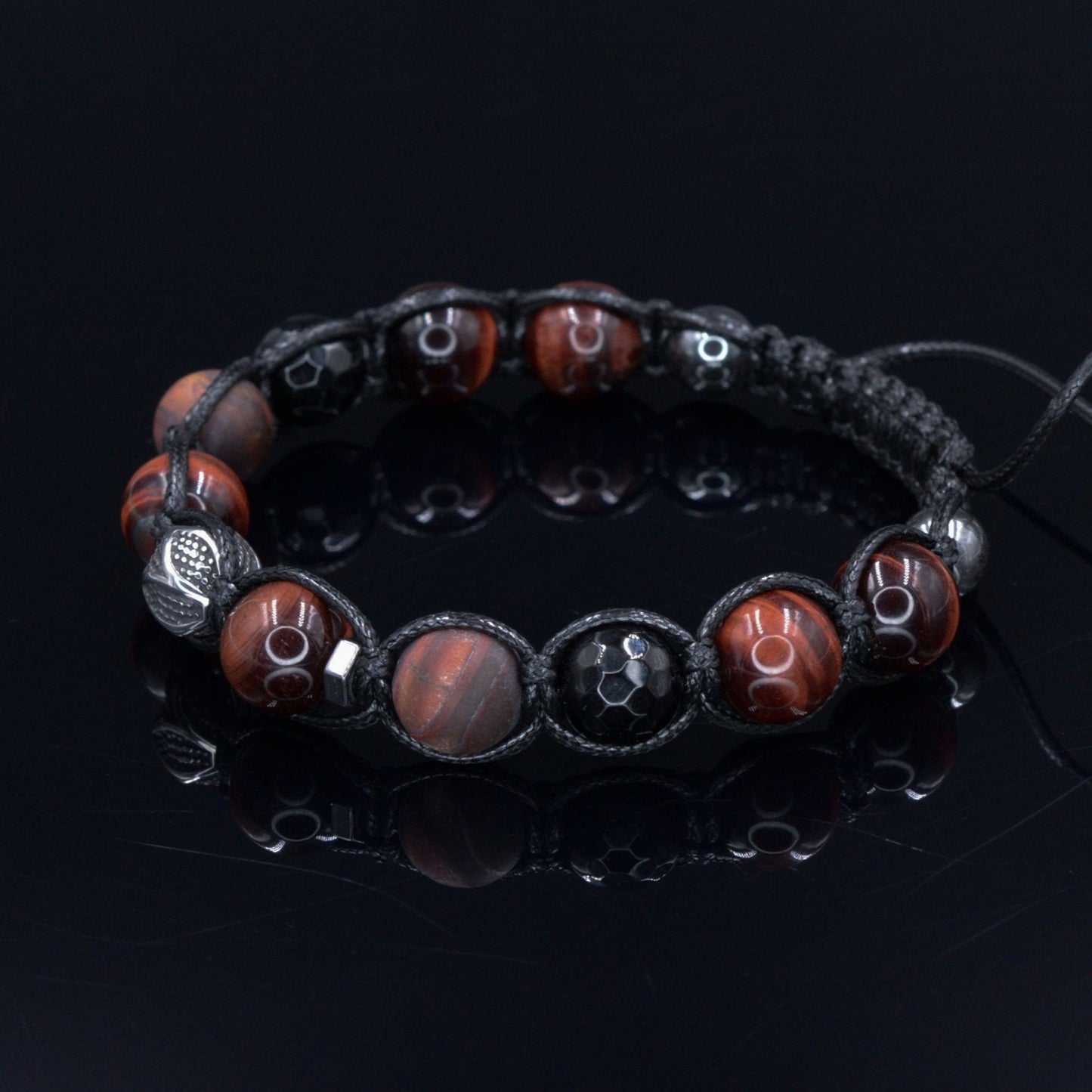 Tiger's Eye Bracelet Men - Black Onyx & Agate Crystal Bracelet - Macrame Bracelet - Gift for Men - Men's Adjustable Beaded Bracelet - Shamballa Bracelet - Birthstone Bracelet - Gemstone Bracelet Men - Chakra Bracelet - Macrame Bracelet - Healing Bracelet - Valinde - Shamballa Bracelet - Birthstone Bracelet - Gemstone Bracelet Men - Chakra Bracelet - Macrame Bracelet - Healing Bracelet - Valinde