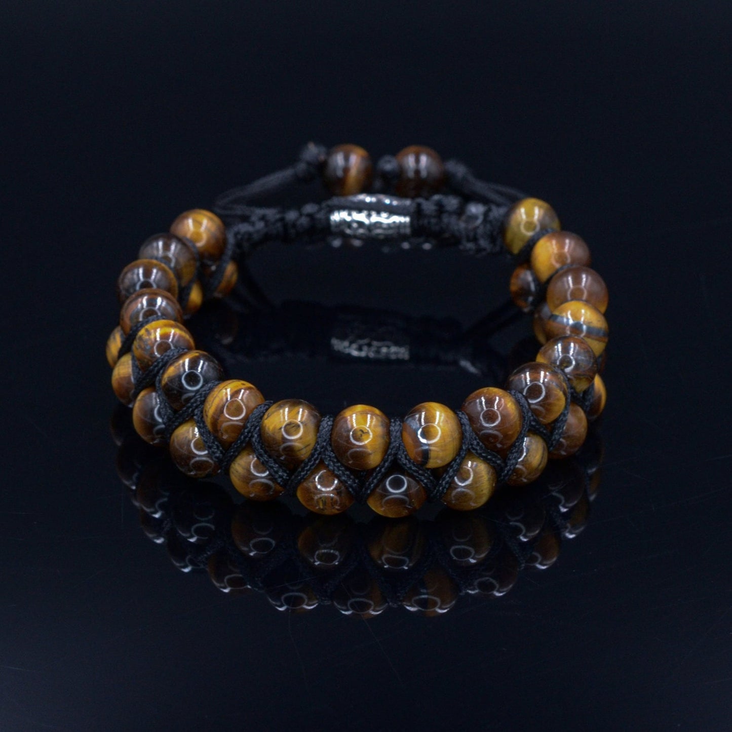 Tiger's Eye Brown Bracelet Men's Double Bracelet Gemstone Adjustable Bracelet Gift for Men Two Rows Bracelet Stone Beads Bracelet - Shamballa Bracelet - Mantra Bracelet - Yoga Bracelet - Birthstone Bracelet - Gemstone Bracelet Men - Chakra Bracelet - Macrame Bracelet - Healing Bracelet - Gift for Father - Gift For Men - Valinde