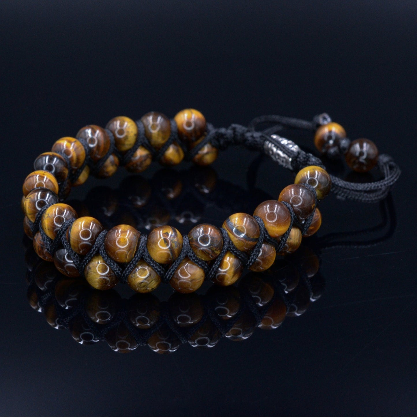 Tiger's Eye Brown Bracelet Men's Double Bracelet Gemstone Adjustable Bracelet Gift for Men Two Rows Bracelet Stone Beads Bracelet - Shamballa Bracelet - Mantra Bracelet - Yoga Bracelet - Birthstone Bracelet - Gemstone Bracelet Men - Chakra Bracelet - Macrame Bracelet - Healing Bracelet - Gift for Father - Gift For Men - Valinde