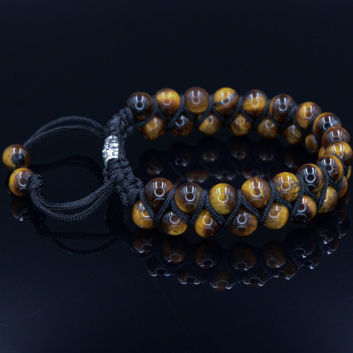Tiger's Eye Brown Bracelet Men's Double Bracelet Gemstone Adjustable Bracelet Gift for Men Two Rows Bracelet Stone Beads Bracelet - Shamballa Bracelet - Mantra Bracelet - Yoga Bracelet - Birthstone Bracelet - Gemstone Bracelet Men - Chakra Bracelet - Macrame Bracelet - Healing Bracelet - Gift for Father - Gift For Men - Valinde
