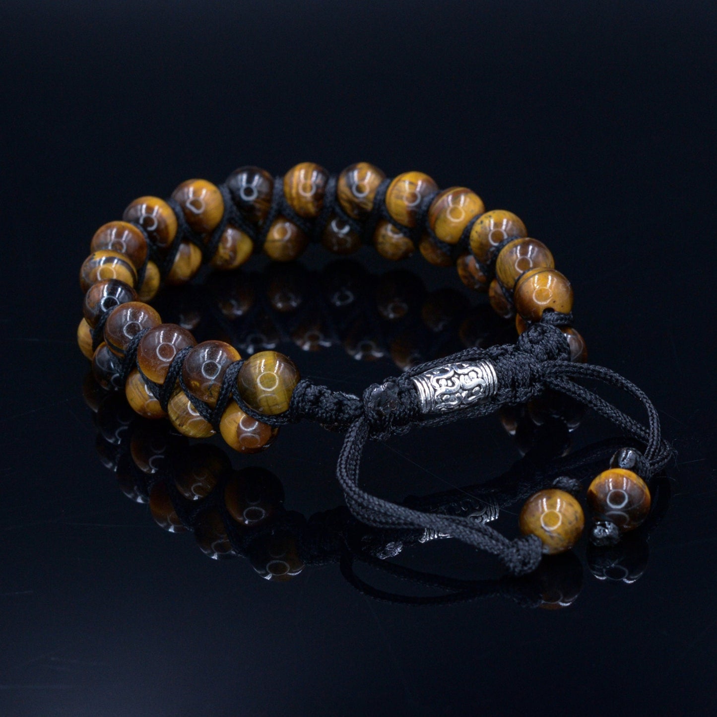 Tiger's Eye Brown Bracelet Men's Double Bracelet Gemstone Adjustable Bracelet Gift for Men Two Rows Bracelet Stone Beads Bracelet - Shamballa Bracelet - Mantra Bracelet - Yoga Bracelet - Birthstone Bracelet - Gemstone Bracelet Men - Chakra Bracelet - Macrame Bracelet - Healing Bracelet - Gift for Father - Gift For Men - Valinde