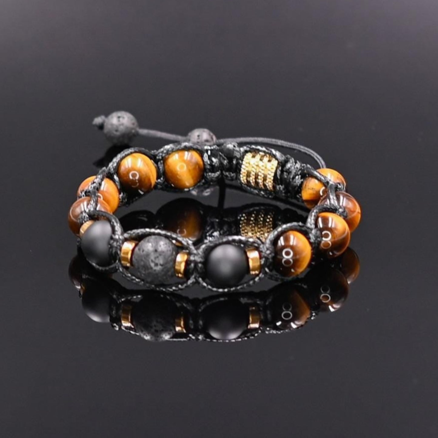 Men's Matte Onyx Bracelet Tiger's Eye Bracelet Stone Macrame Bracelet Gift For Men Lava Stone Bracelet Beaded Bracelet Fathers day Gift - Shamballa Bracelet - Birthstone Bracelet - Gemstone Bracelet Men - Chakra Bracelet - Macrame Bracelet - Healing Bracelet - Valinde