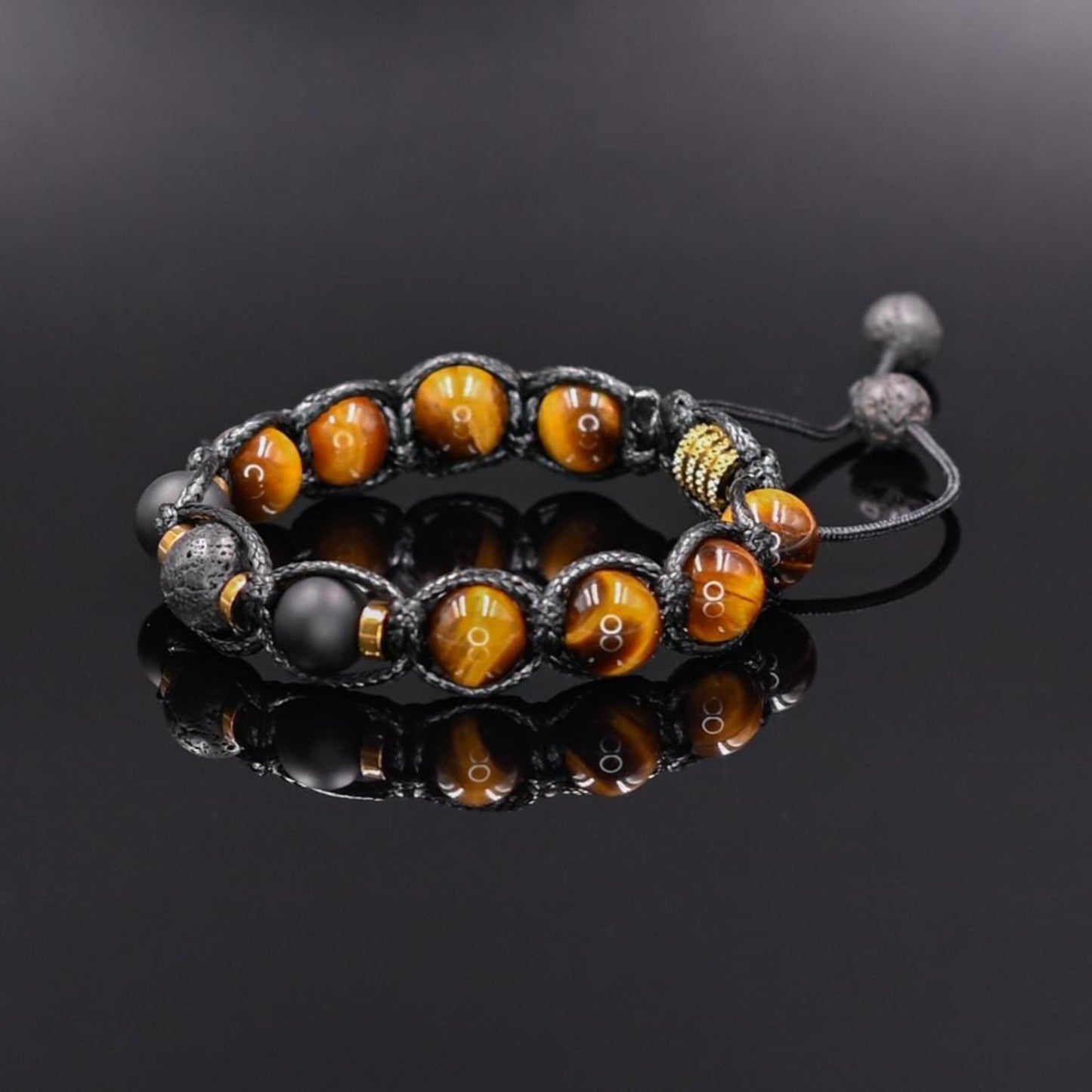 Men's Matte Onyx Bracelet Tiger's Eye Bracelet Stone Macrame Bracelet Gift For Men Lava Stone Bracelet Beaded Bracelet Fathers day Gift - Shamballa Bracelet - Birthstone Bracelet - Gemstone Bracelet Men - Chakra Bracelet - Macrame Bracelet - Healing Bracelet - Valinde
