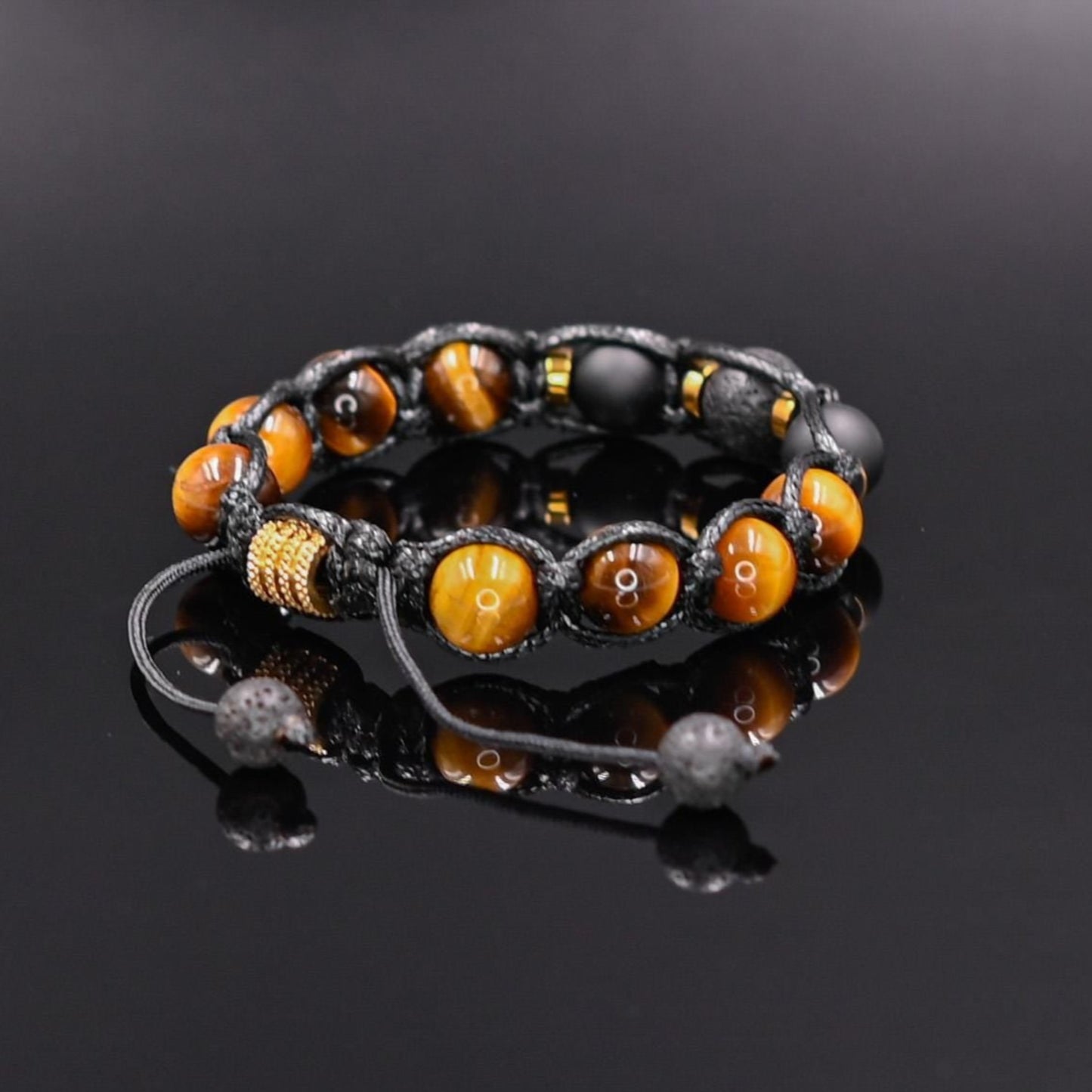Men's Matte Onyx Bracelet Tiger's Eye Bracelet Stone Macrame Bracelet Gift For Men Lava Stone Bracelet Beaded Bracelet Fathers day Gift - Shamballa Bracelet - Birthstone Bracelet - Gemstone Bracelet Men - Chakra Bracelet - Macrame Bracelet - Healing Bracelet - Valinde