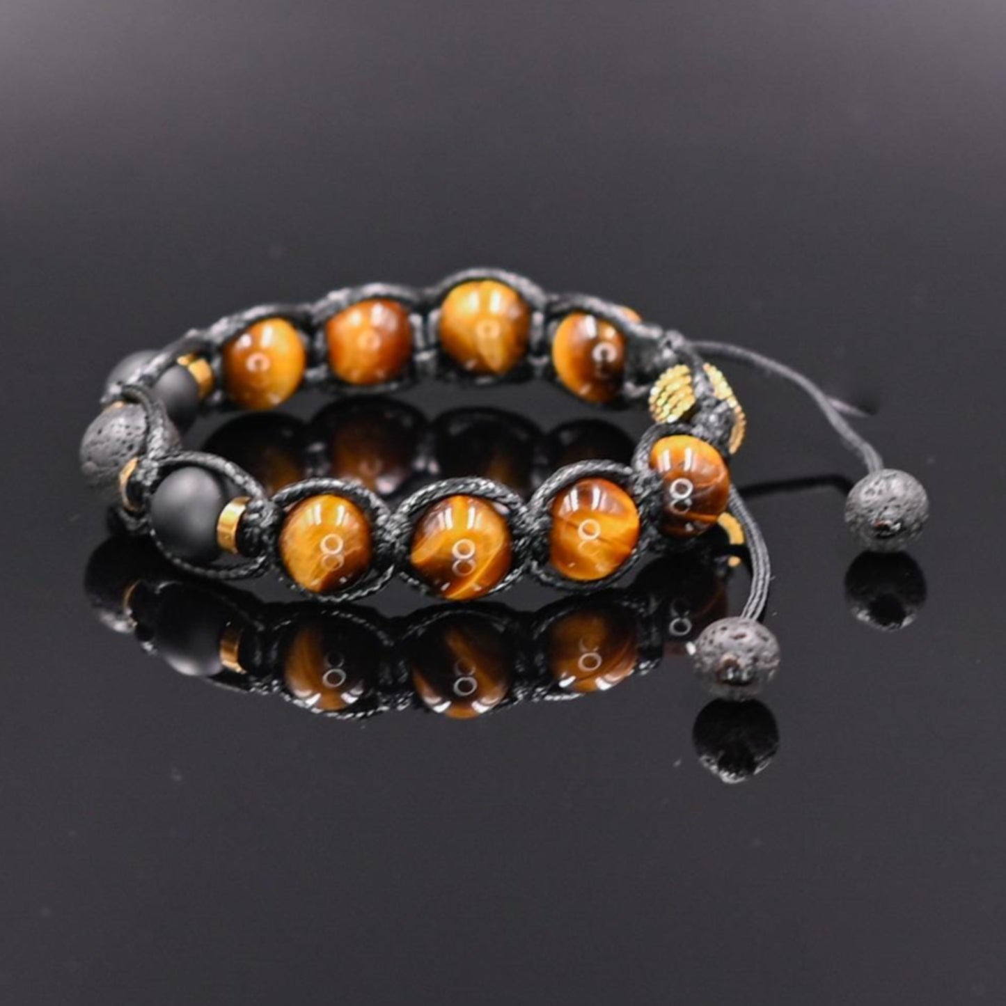 Men's Matte Onyx Bracelet Tiger's Eye Bracelet Stone Macrame Bracelet Gift For Men Lava Stone Bracelet Beaded Bracelet Fathers day Gift - Shamballa Bracelet - Birthstone Bracelet - Gemstone Bracelet Men - Chakra Bracelet - Macrame Bracelet - Healing Bracelet - Valinde
