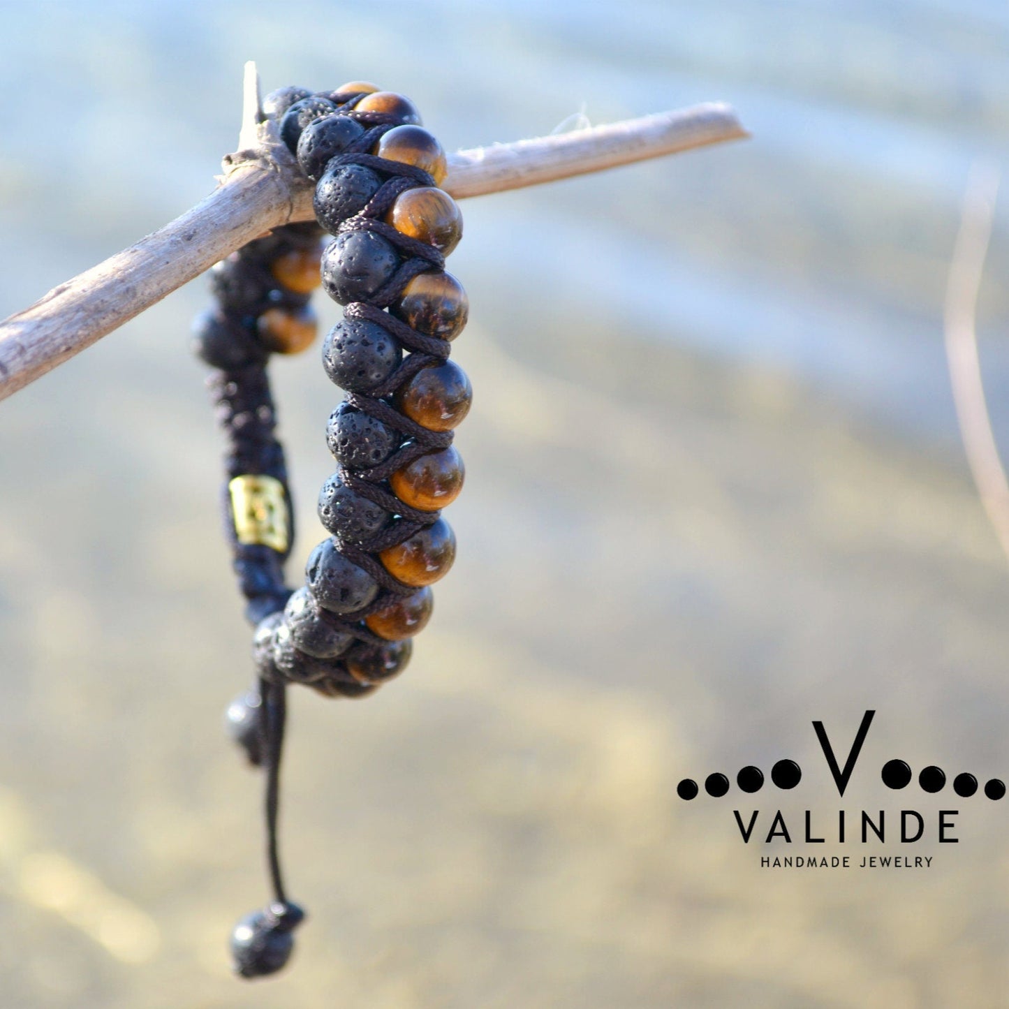 Men's Lava Stone Bracelet - Double Row Bracelet - Tiger's Eye Bracelet -Macrame Bracelet - Adjustable Bracelet - Gift for Men - Tiger Eye Bracelet -- Shamballa Bracelet - Birthstone Bracelet - Gemstone Bracelet Men - Chakra Bracelet - Macrame Bracelet - Healing Bracelet