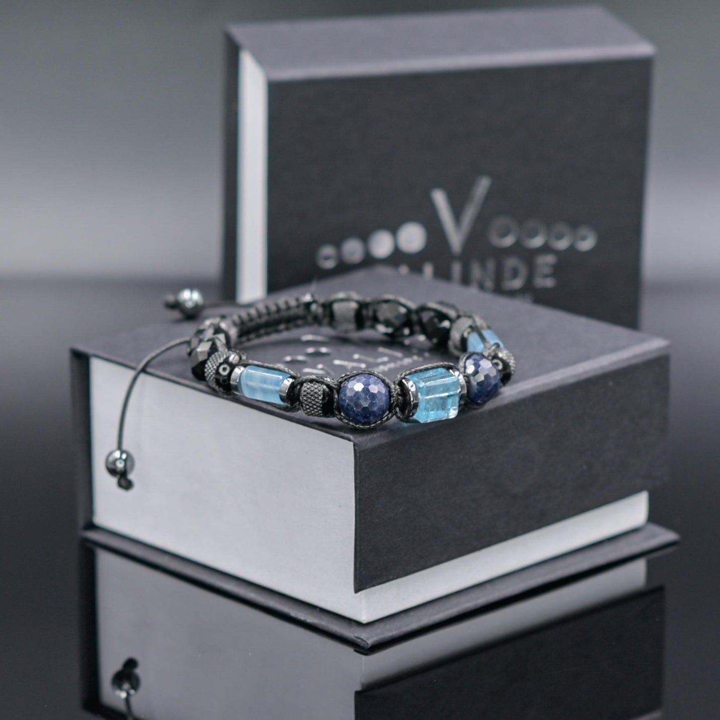 Men's Blue Topaz Sapphire Tourmaline Adjustable Bracelet, Handmade Gemstone Bracelet, Crystal Jewelry Gift for Him- Shamballa Bracelet - Mantra Bracelet - Yoga Bracelet - Birthstone Bracelet - Gemstone Bracelet Men - Chakra Bracelet - Macrame Bracelet - Healing Bracelet - Gift for Father - Gift For Men - Valinde