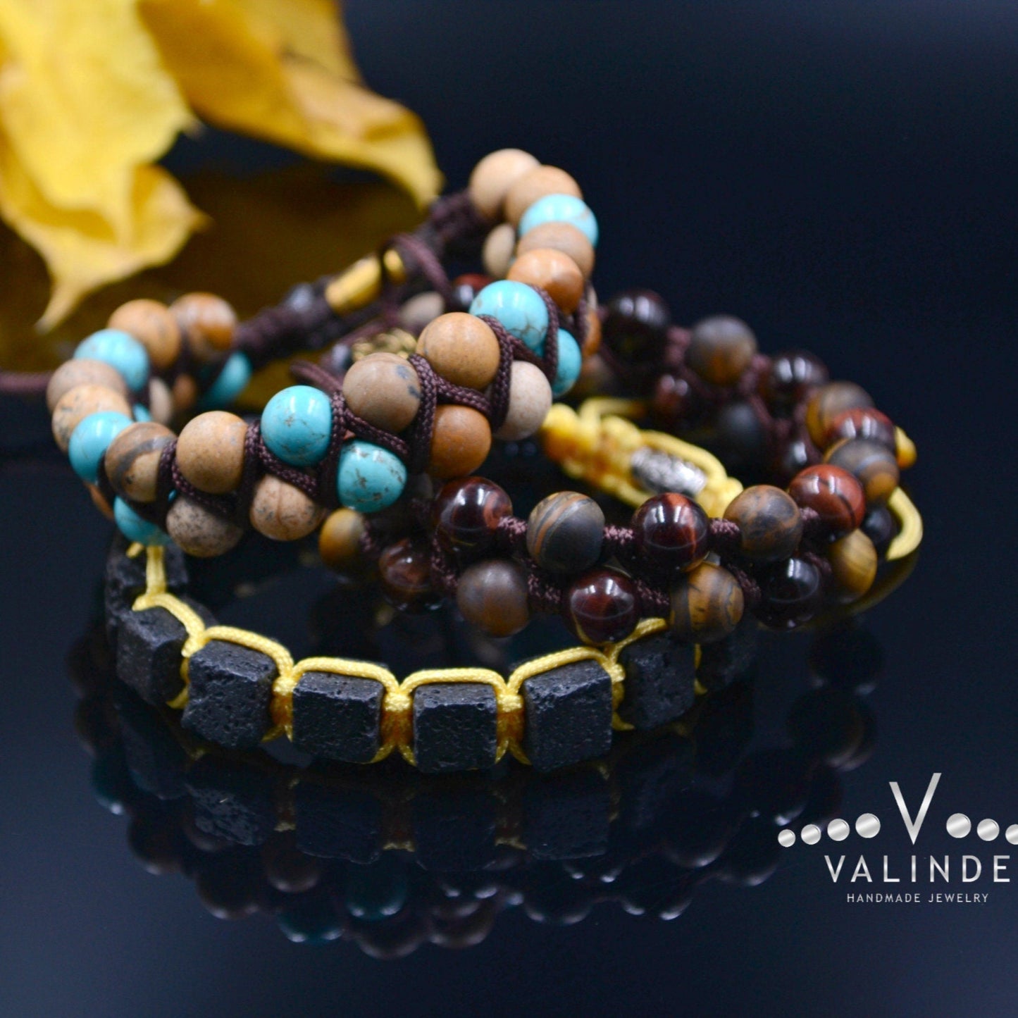 Men's Brown Jasper Double Bracelet Turquoise Beads Bracelet Double Row Bracelet Macrame Stone Bracelet Gift for Men Adjustable Bracelet - Shamballa Bracelet - Birthstone Bracelet - Gemstone Bracelet Men - Chakra Bracelet - Macrame Bracelet - Healing Bracelet - Valinde
