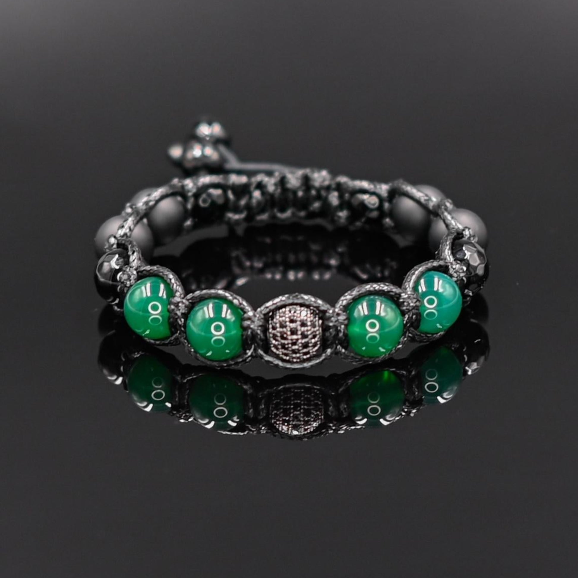 Men's Cubic Zirconia Bead Bracelet Agate Woven Bracelet Crystal Luxury Bracelet Braided Bracelet Gift for Men Adjustable Onyx Bracelet - Shamballa Bracelet - Mantra Bracelet  -  Yoga Bracelet -  Birthstone Bracelet - Gemstone Bracelet Men - Chakra Bracelet - Macrame Bracelet - Healing Bracelet - Gift for Father - Gift For Men - Valinde
