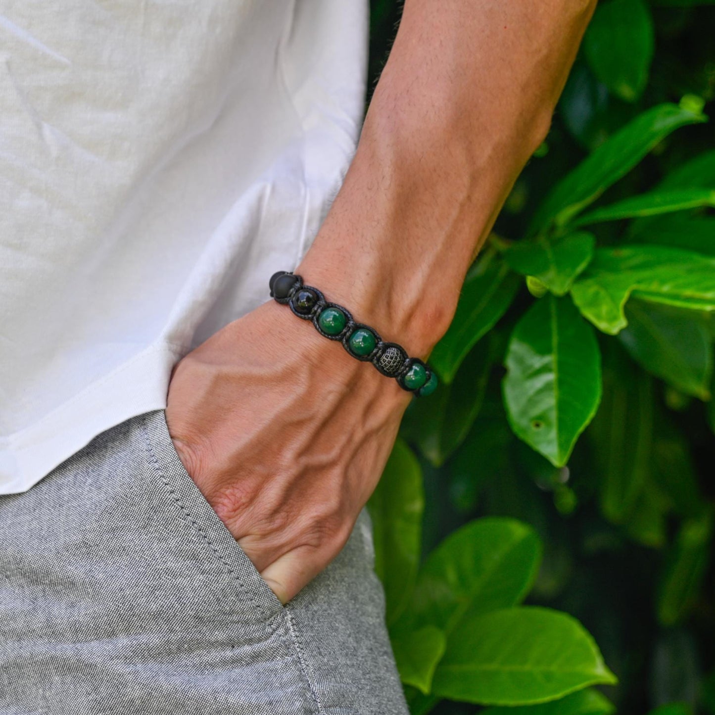 Men's Cubic Zirconia Bead Bracelet Agate Woven Bracelet Crystal Luxury Bracelet Braided Bracelet Gift for Men Adjustable Onyx Bracelet - Shamballa Bracelet - Mantra Bracelet - Yoga Bracelet - Birthstone Bracelet - Gemstone Bracelet Men - Chakra Bracelet - Macrame Bracelet - Healing Bracelet - Gift for Father - Gift For Men - Valinde