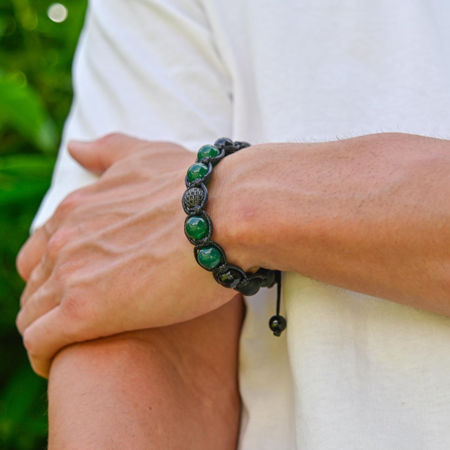 Men's Cubic Zirconia Bead Bracelet Agate Woven Bracelet Crystal Luxury Bracelet Braided Bracelet Gift for Men Adjustable Onyx Bracelet - Shamballa Bracelet - Mantra Bracelet - Yoga Bracelet - Birthstone Bracelet - Gemstone Bracelet Men - Chakra Bracelet - Macrame Bracelet - Healing Bracelet - Gift for Father - Gift For Men - Valinde