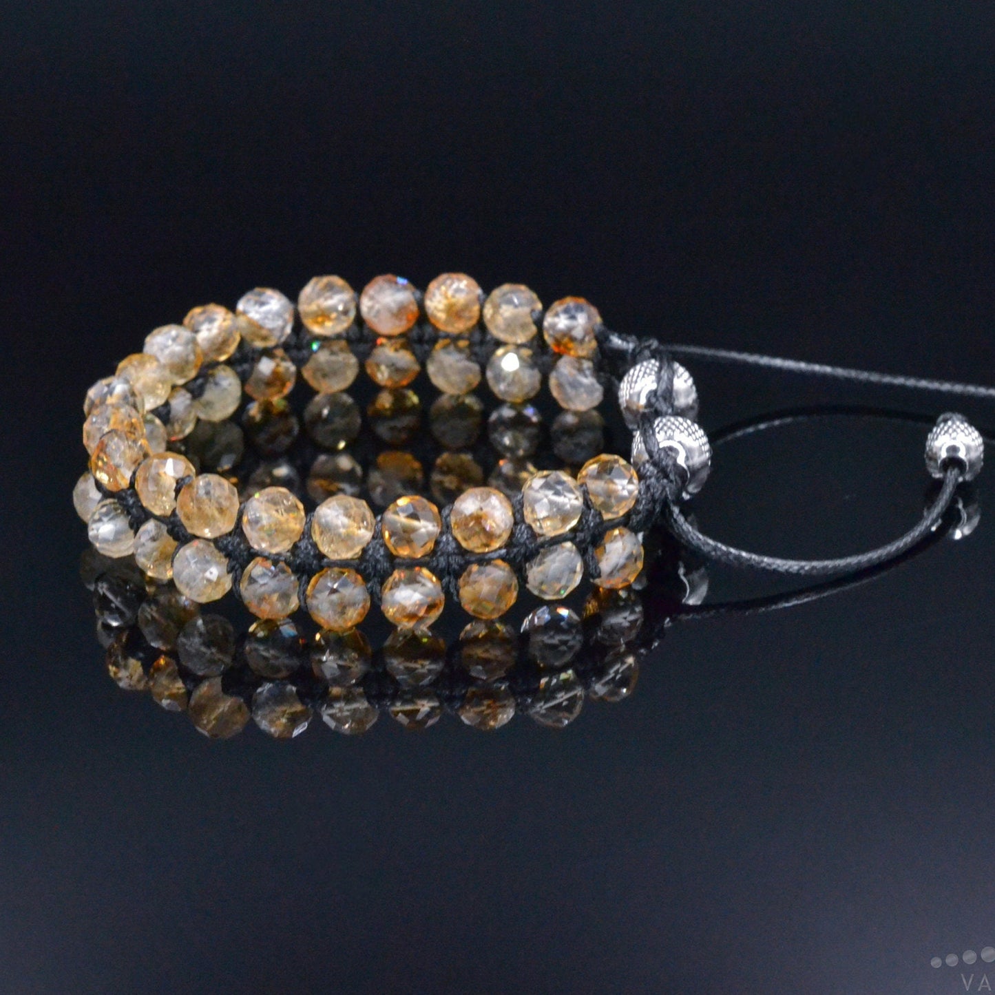 Citrine Double Bracelet, Men's Adjustable Double Row Bracelet, Steel Bead Bracelet, Christmas Gift, Macrame Braided Bracelet,Citrine Jewelry - Shamballa Bracelet - Birthstone Bracelet - Gemstone Bracelet Men - Chakra Bracelet - Macrame Bracelet - Healing Bracelet - Valinde
