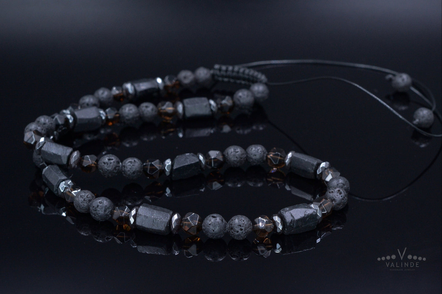 Black Tourmaline Short Necklace / Men's Lava Stone Necklace / Crystal Bead Necklace / Shorl Tourmaline Necklace / Gift for Men /Man Necklace - Shamballa Necklace - Birthstone Necklace - Gemstone Necklace Men - Chakra Necklace - Macrame Necklace - Healing Necklace - Valinde