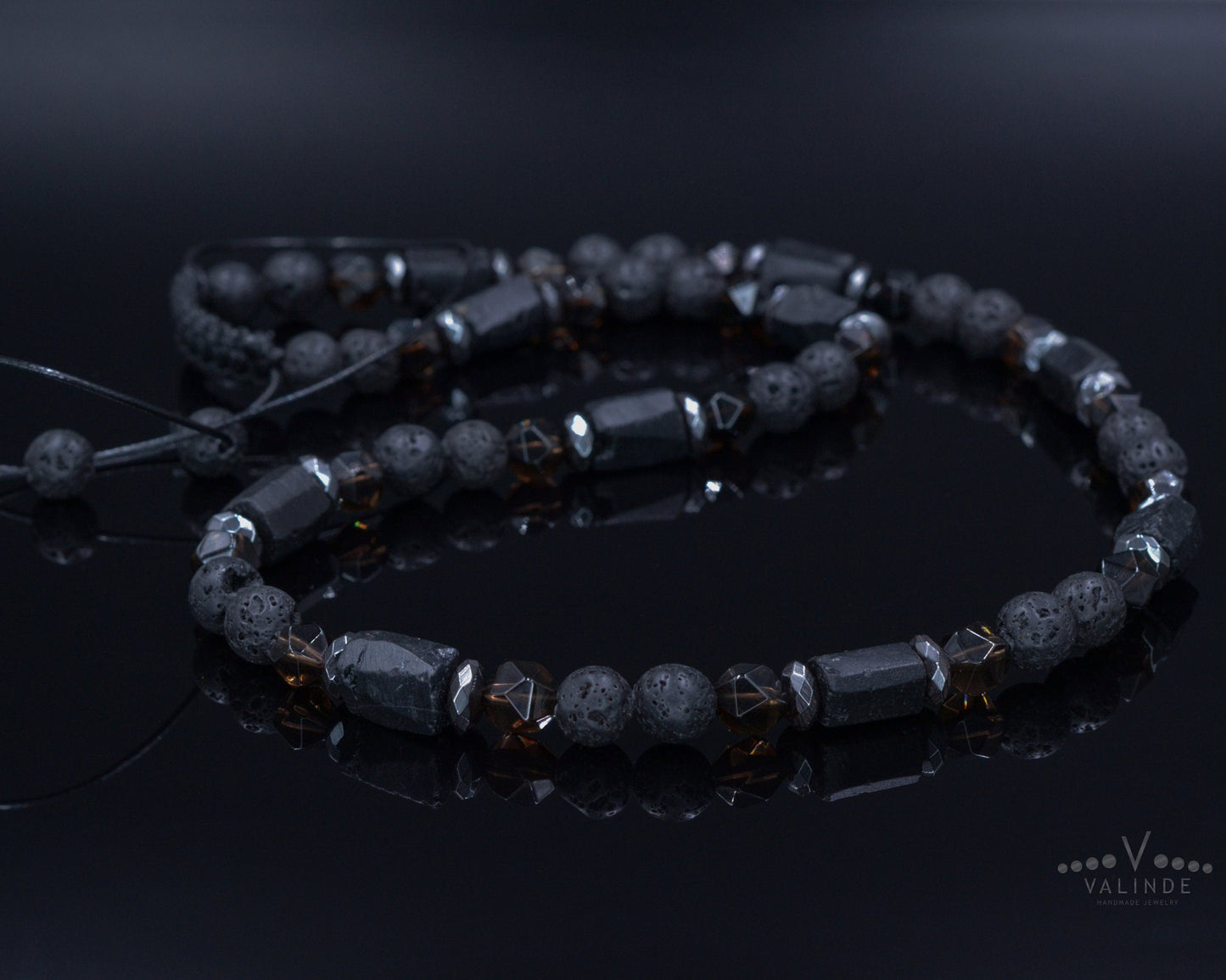 Black Tourmaline Short Necklace / Men's Lava Stone Necklace / Crystal Bead Necklace / Shorl Tourmaline Necklace / Gift for Men /Man Necklace - Shamballa Necklace - Birthstone Necklace - Gemstone Necklace Men - Chakra Necklace - Macrame Necklace - Healing Necklace - Valinde