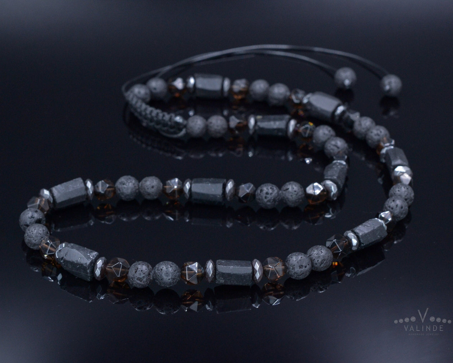 Black Tourmaline Short Necklace / Men's Lava Stone Necklace / Crystal Bead Necklace / Shorl Tourmaline Necklace / Gift for Men /Man Necklace - Shamballa Necklace - Birthstone Necklace - Gemstone Necklace Men - Chakra Necklace - Macrame Necklace - Healing Necklace - Valinde