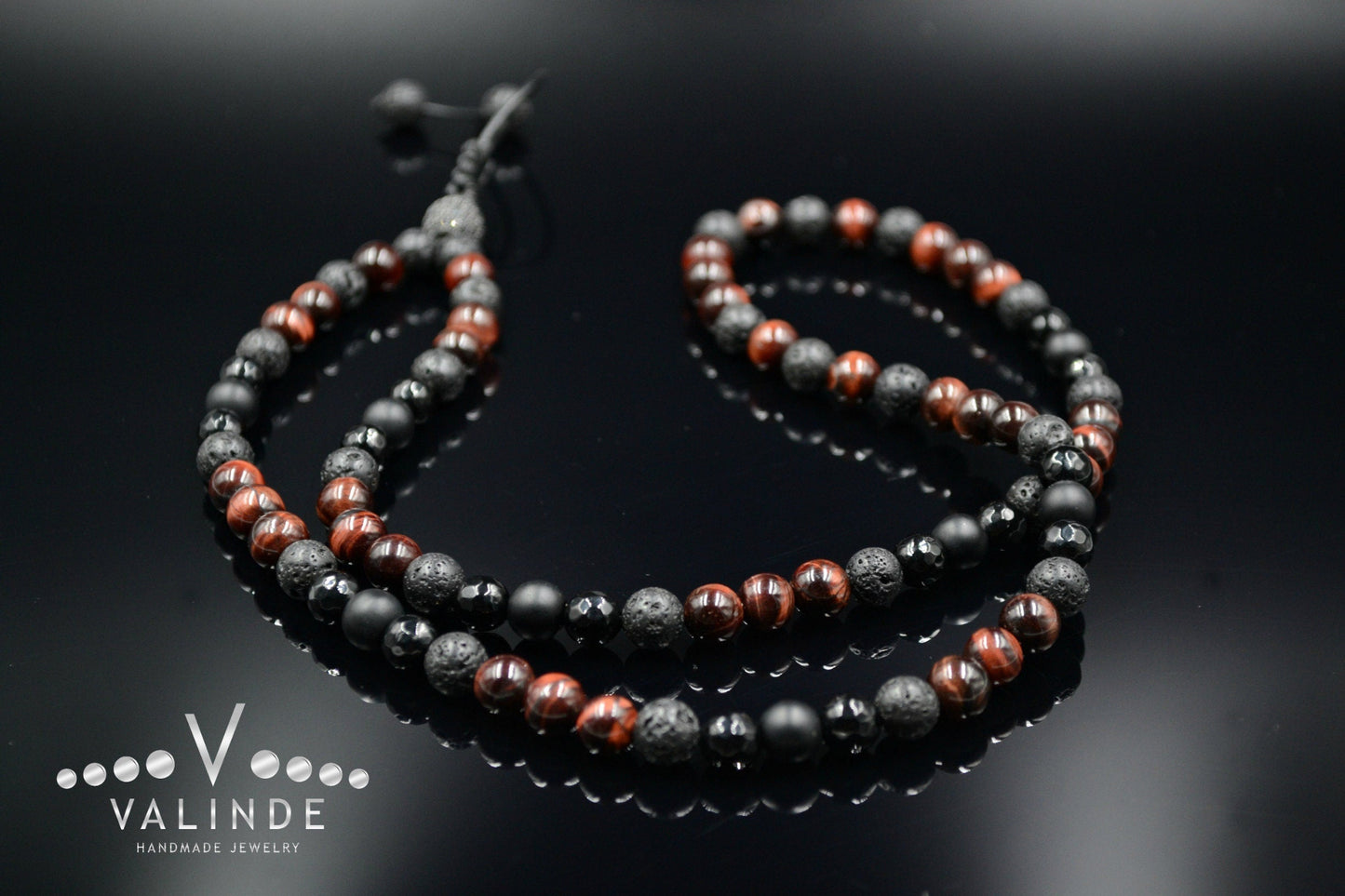 Red Tiger's Eye Necklace Men's Long Necklace Onyx Necklace CZ Necklace Gift for Men Crystal Beaded Necklace Black Zirconia Necklace For Men - Shamballa Necklace - Birthstone Necklace - Gemstone Necklace Men - Chakra Necklace - Macrame Necklace - Healing Necklace