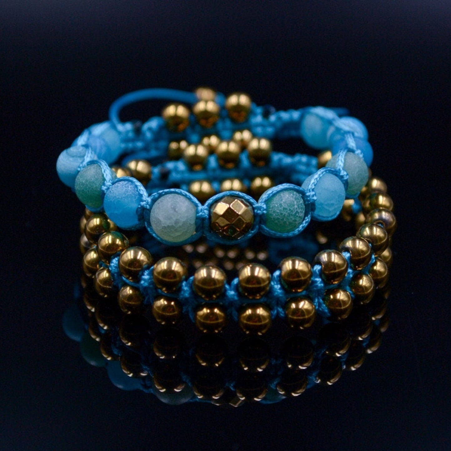 Gold Hematite Bracelet Set for Women Women's Agate Bracelet Gift for Women Adjustable Crystal Bracelet Macrame Bracelet Women's Gift - Shamballa Bracelet - Birthstone Bracelet - Gemstone Bracelet Women - Chakra Bracelet - Macrame Bracelet - Healing Bracelet - Valinde