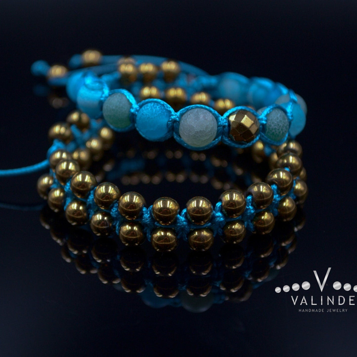 Gold Hematite Bracelet Set for Women Women's Agate Bracelet Gift for Women Adjustable Crystal Bracelet Macrame Bracelet Women's Gift - Shamballa Bracelet - Birthstone Bracelet - Gemstone Bracelet Women - Chakra Bracelet - Macrame Bracelet - Healing Bracelet - Valinde
