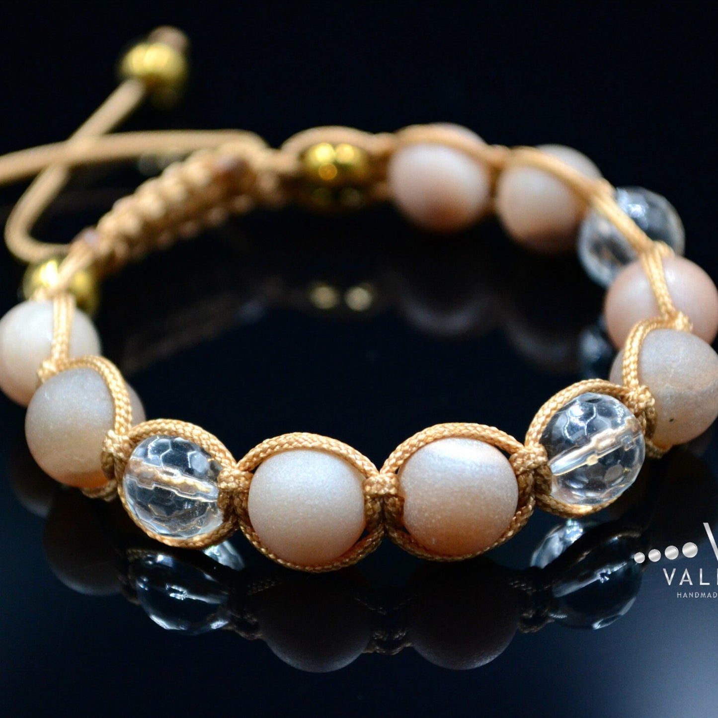 Beige Druzy Achat Armband Damen Bergkristall Armband Perlenarmband Makramee Armband Hämatit Armband Muttertag Geschenk verstellbar - Shamballa Bracelet - Birthstone Bracelet - Yoga Bracelet - Gemstone Bracelet Women - Chakra Bracelet - Macrame Bracelet - Healing Bracelet - Valinde