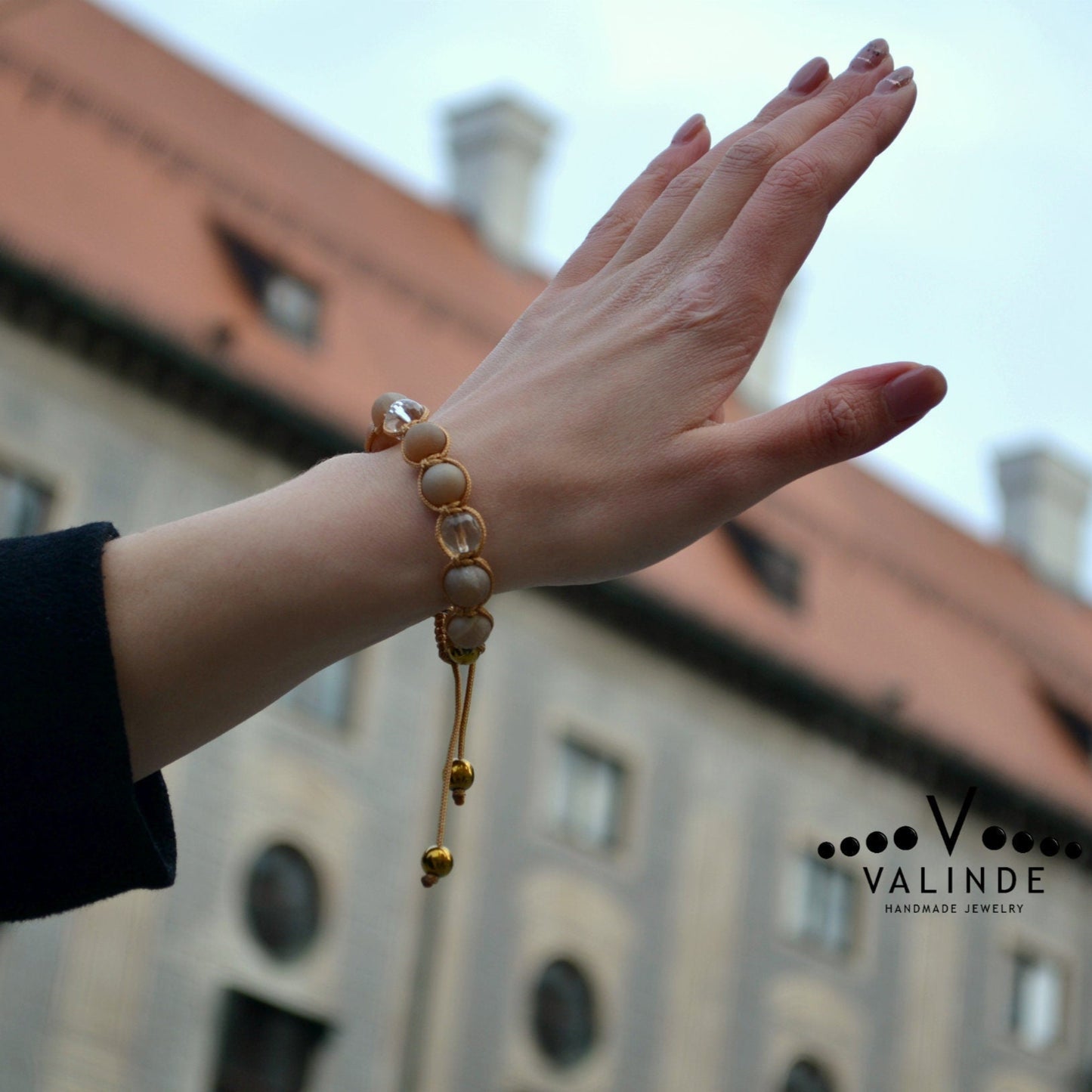 Beige Druzy Achat Armband Damen Bergkristall Armband Perlenarmband Makramee Armband Hämatit Armband Muttertag Geschenk verstellbar - Shamballa Bracelet - Birthstone Bracelet - Yoga Bracelet - Gemstone Bracelet Women - Chakra Bracelet - Macrame Bracelet - Healing Bracelet - Valinde