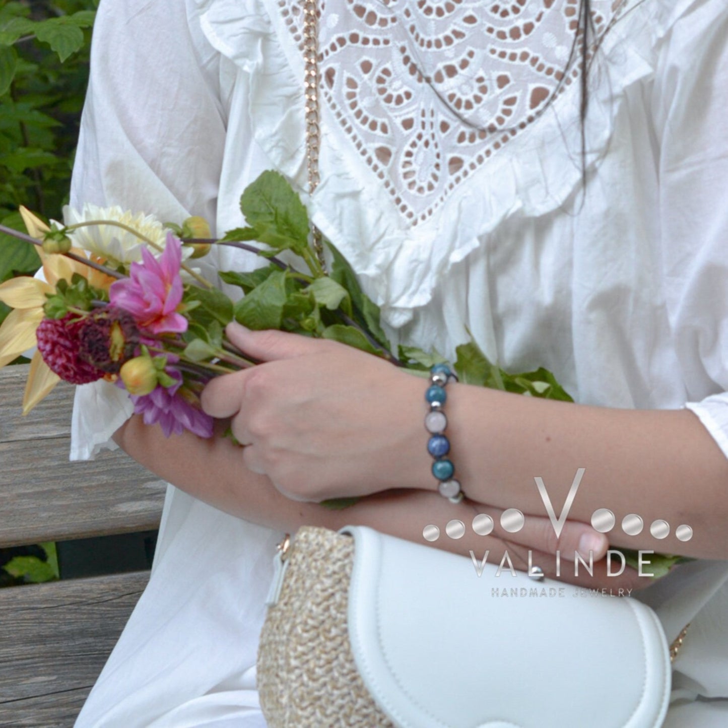 Women's Apatite Bracelet Kyanite Bracelet Gift for Woman Adjustable Crystal Bracelet Steel Beads Bracelet Macrame Bracelet Women's Gift - Shamballa Bracelet - Birthstone Bracelet - Gemstone Bracelet Men - Chakra Bracelet - Macrame Bracelet - Healing Bracelet - Valinde