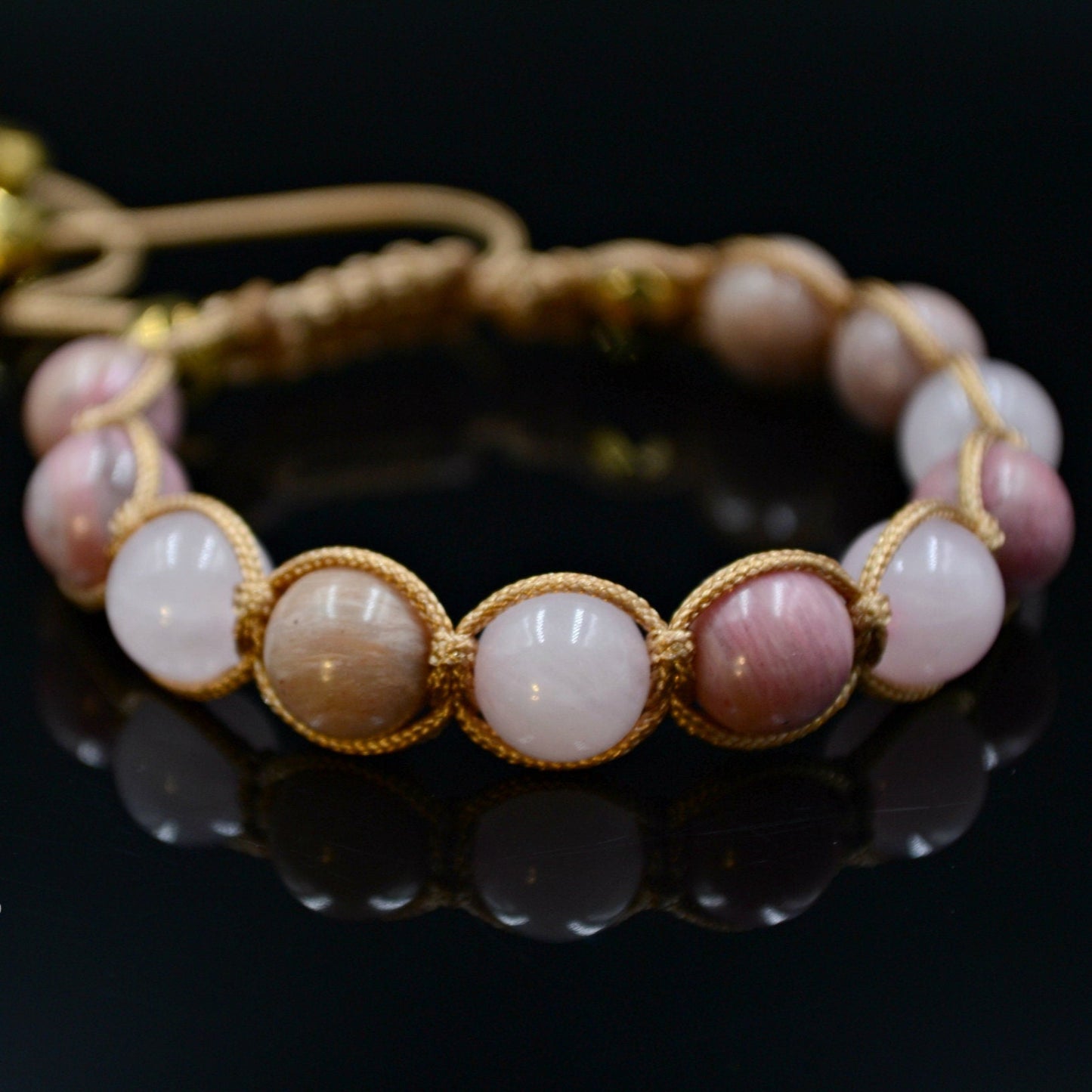 Women's Rose Quartz Macrame Bracelet Pink Rhodonite Bracelet Hematite Bracelet Crystal Bracelet Gift for Women Mother's Day Gift - Shamballa Bracelet - Birthstone Bracelet - Yoga Bracelet - Gemstone Bracelet Women - Chakra Bracelet - Macrame Bracelet - Healing Bracelet - Valinde
