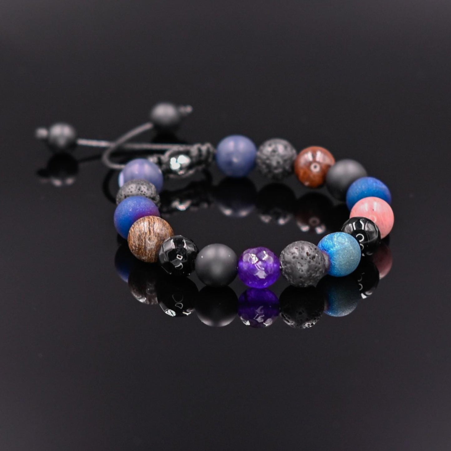 Women's Mix Gemstones Bracelet Beaded Bracelet Druzy Agate Bracelet Lava Stone Bracelet Gift For Her Adjustable Macrame Bracelet - Shamballa Bracelet - Birthstone Bracelet - Yoga Bracelet - Gemstone Bracelet Women - Chakra Bracelet - Macrame Bracelet - Healing Bracelet - Valinde