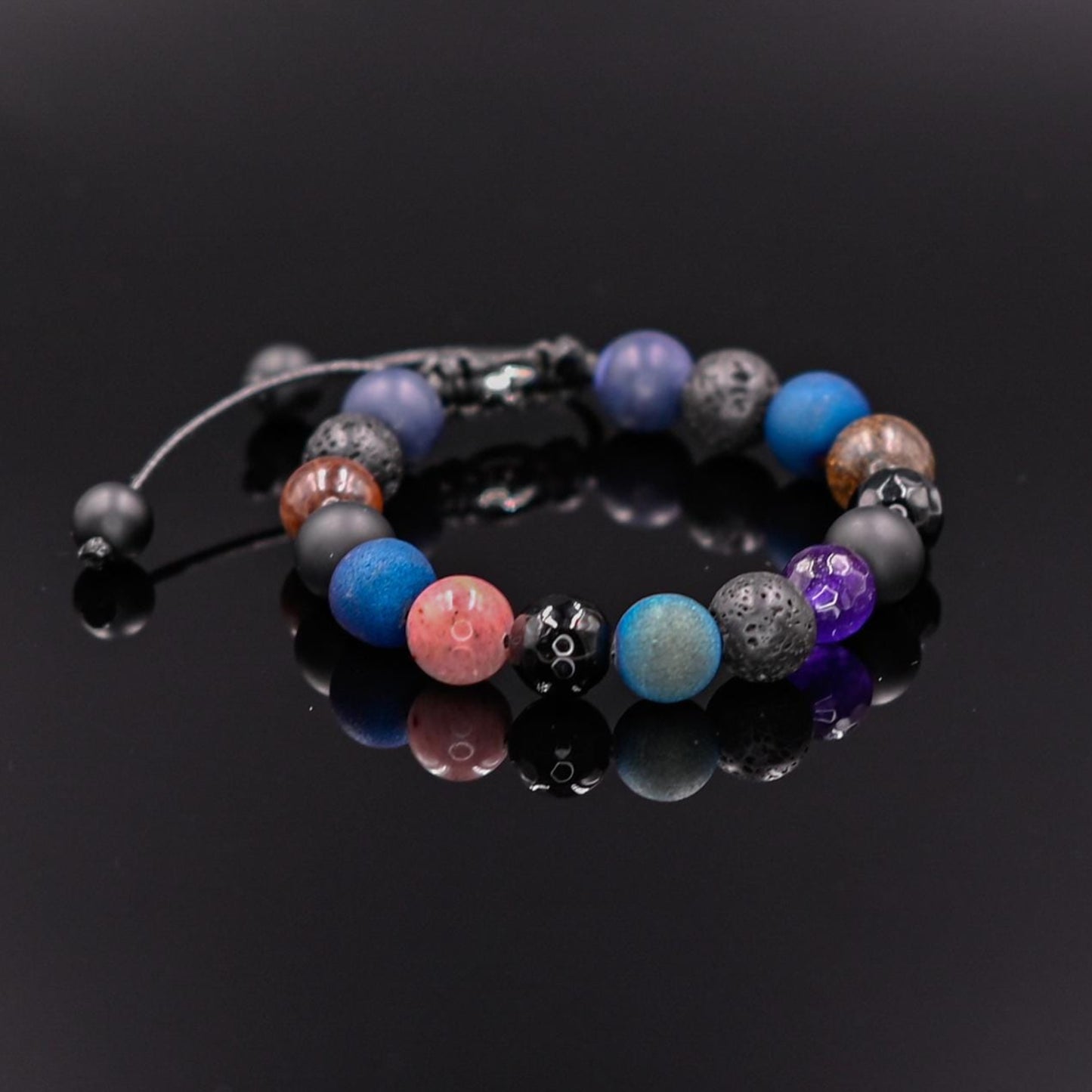 Women's Mix Gemstones Bracelet Beaded Bracelet Druzy Agate Bracelet Lava Stone Bracelet Gift For Her Adjustable Macrame Bracelet - Shamballa Bracelet - Birthstone Bracelet - Yoga Bracelet - Gemstone Bracelet Women - Chakra Bracelet - Macrame Bracelet - Healing Bracelet - Valinde