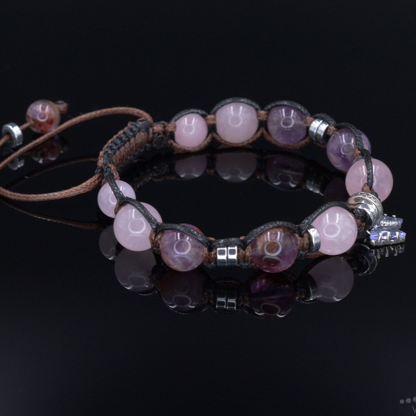 Butterfly Silver Charm Bracelet - Women's Crystal Beaded Bracelet - Auralite Bracelet - Gift for Women - Adjustable Macrame Bracelet- Shamballa Bracelet - Birthstone Bracelet - Gemstone Bracelet Men - Chakra Bracelet - Macrame Bracelet - Healing Bracelet - Valinde - Shamballa Bracelet - Birthstone Bracelet - Gemstone Bracelet Men - Chakra Bracelet - Macrame Bracelet - Healing Bracelet - Valinde
