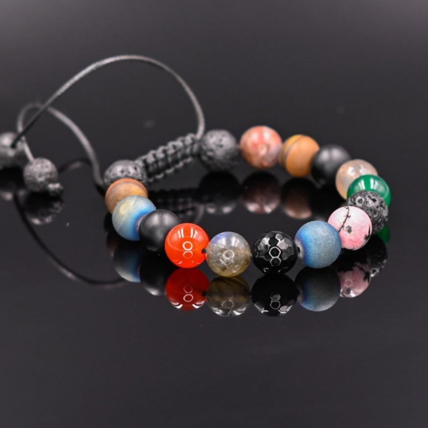 Women's Gemstone Beads Bracelet Agate Bracelet Macrame Bracelet Lava Stone Bracelet Rhodonite Bracelet Gift for Woman Tiger's Eye Bracelet - Shamballa Bracelet - Birthstone Bracelet - Yoga Bracelet - Gemstone Bracelet Women - Chakra Bracelet - Macrame Bracelet - Healing Bracelet - Valinde