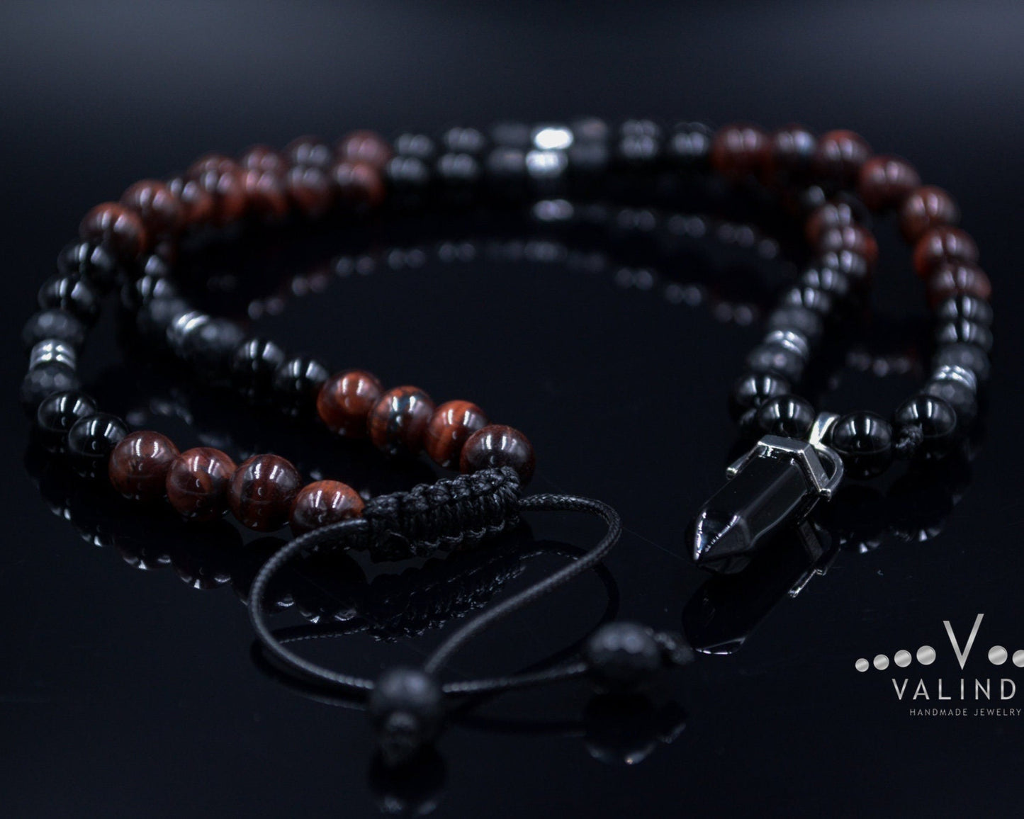 Men's Tiger Eye Knotted Necklace / Lava Stone Necklace / Short Necklace / Tiger's Eye Necklace / Handknotted Necklace / Gift for Men - Shamballa Necklace - Birthstone Necklace - Gemstone Necklace Men - Chakra Necklace - Yoga Necklace - Mantra Necklace -Macrame Necklace - Healing Necklace - Gift for Father - Gift For Men - Valinde