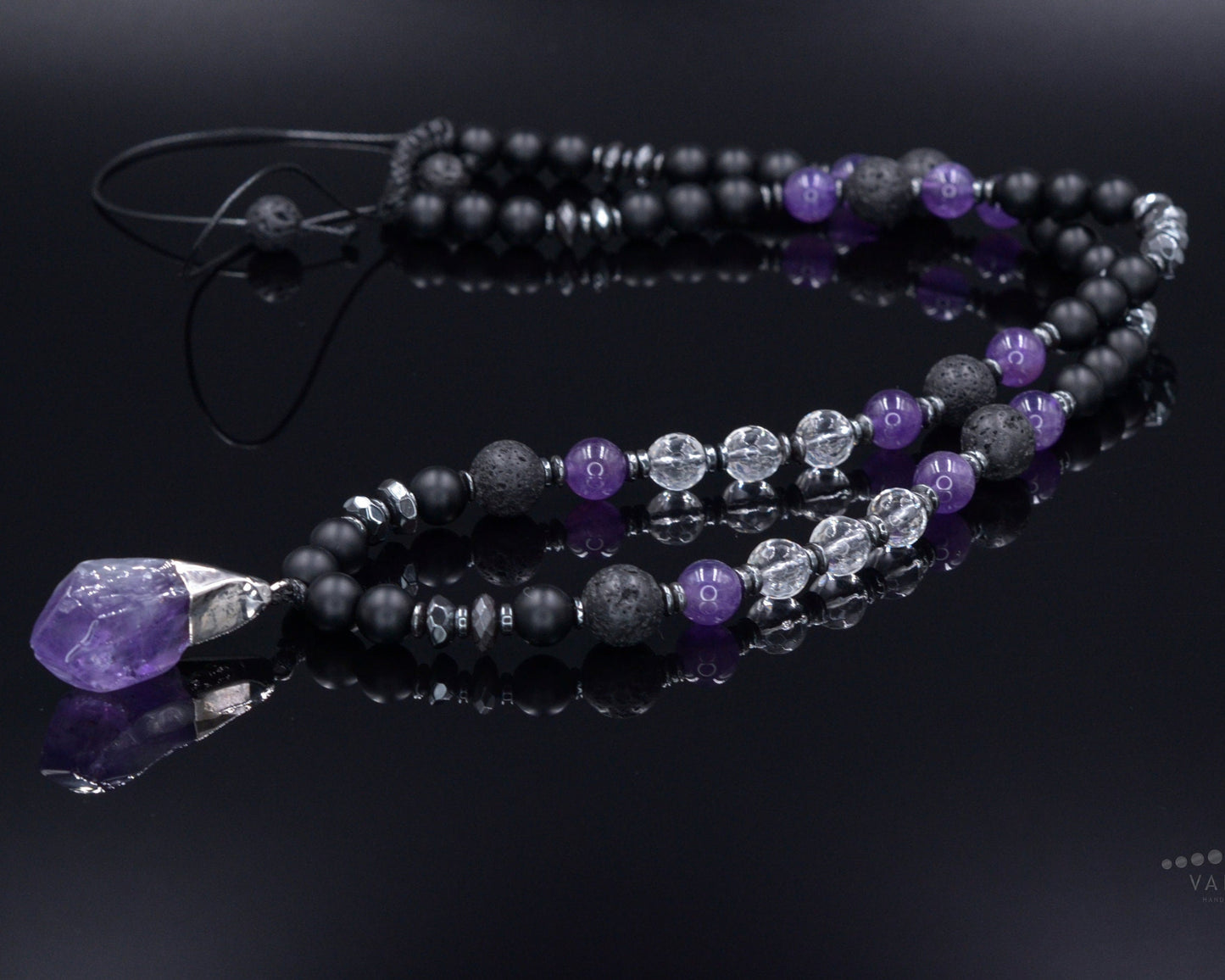 Men's Agate Choker Pendant Necklace - Black Onyx Necklace - Short Beaded Necklace - Gift for Men - Father's Day Gift - Crystal NecklaceMen's Amethyst Adjustable Necklace - Raw Crystal Pendant Necklace - Black Onyx Lava Stone Necklace - Long Beaded Necklace - Gift for Men- Shamballa Necklace - Birthstone Necklace - Gemstone Necklace Men - Chakra Necklace - Macrame Necklace - Healing Necklace - Valinde