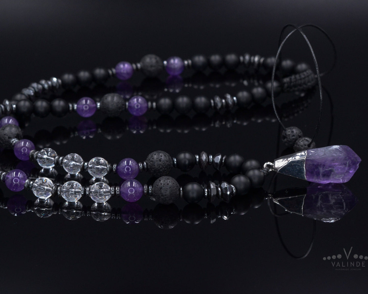Men's Agate Choker Pendant Necklace - Black Onyx Necklace - Short Beaded Necklace - Gift for Men - Father's Day Gift - Crystal NecklaceMen's Amethyst Adjustable Necklace - Raw Crystal Pendant Necklace - Black Onyx Lava Stone Necklace - Long Beaded Necklace - Gift for Men- Shamballa Necklace - Birthstone Necklace - Gemstone Necklace Men - Chakra Necklace - Macrame Necklace - Healing Necklace - Valinde