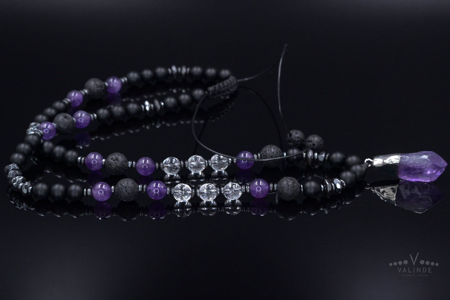 Men's Agate Choker Pendant Necklace - Black Onyx Necklace - Short Beaded Necklace - Gift for Men - Father's Day Gift - Crystal NecklaceMen's Amethyst Adjustable Necklace - Raw Crystal Pendant Necklace - Black Onyx Lava Stone Necklace - Long Beaded Necklace - Gift for Men- Shamballa Necklace - Birthstone Necklace - Gemstone Necklace Men - Chakra Necklace - Macrame Necklace - Healing Necklace - Valinde