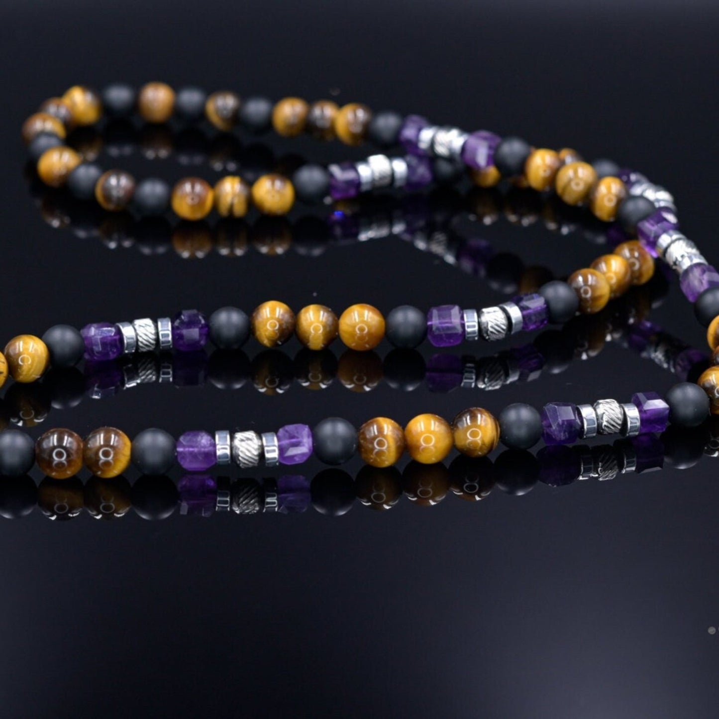 Men's Emerald Sapphire Malachite Gemstone Necklace, Short Chysoprase Beaded Necklace, Luxury Necklace, Gift for Him, Adjustable Necklace - Shamballa Necklace - Birthstone Necklace - Gemstone Necklace Men - Chakra Necklace - Macrame Necklace - Healing Necklace - Valinde