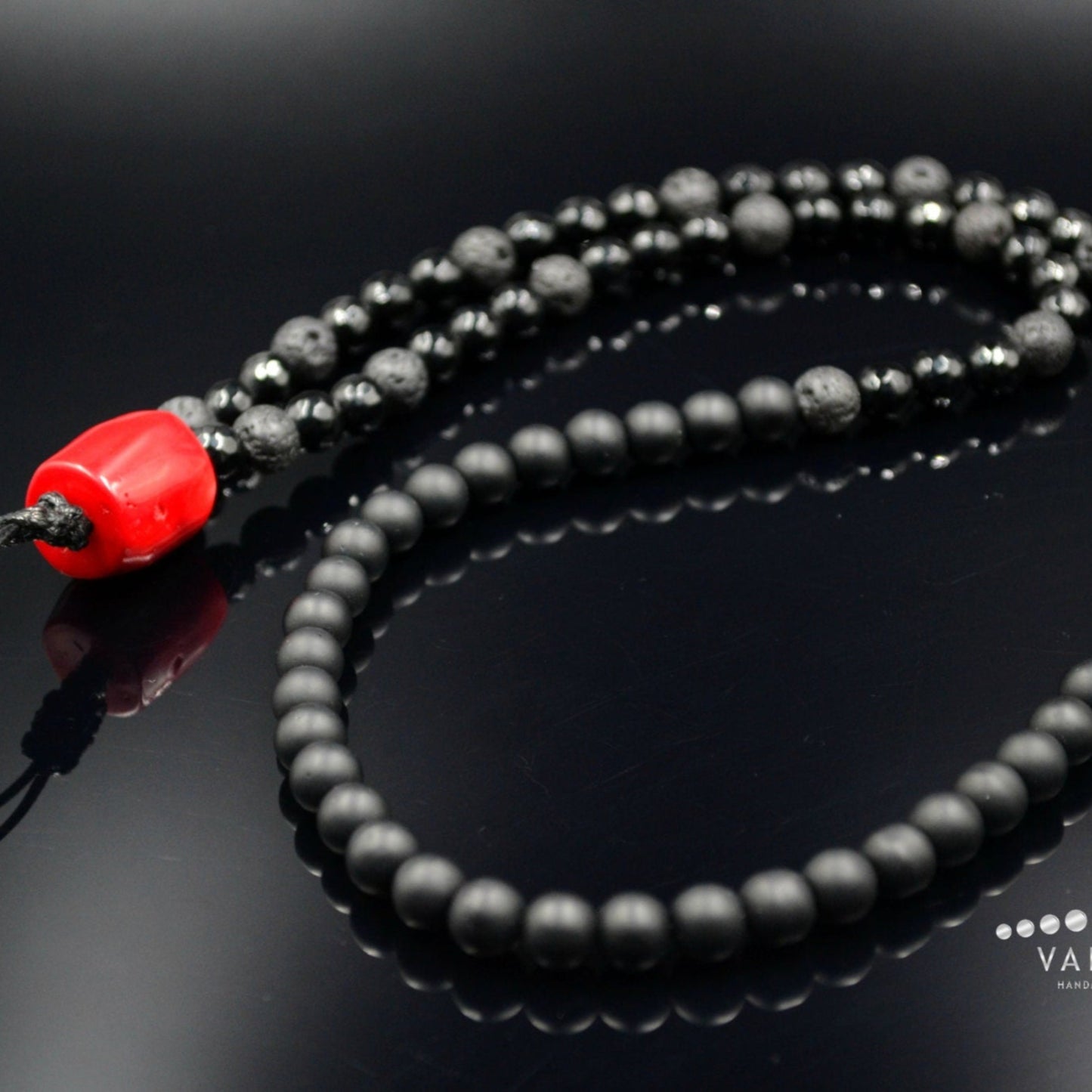 Men's Black Onyx Long Necklace Red Coral Bead Necklace Gifts for Men Lava Stone Beads Necklace Agate Stone Necklace Men's Crystal Necklace - Shamballa Necklace - Birthstone Necklace - Gemstone Necklace Men - Chakra Necklace - Yoga Necklace - Mantra Necklace -Macrame Necklace - Healing Necklace - Valinde