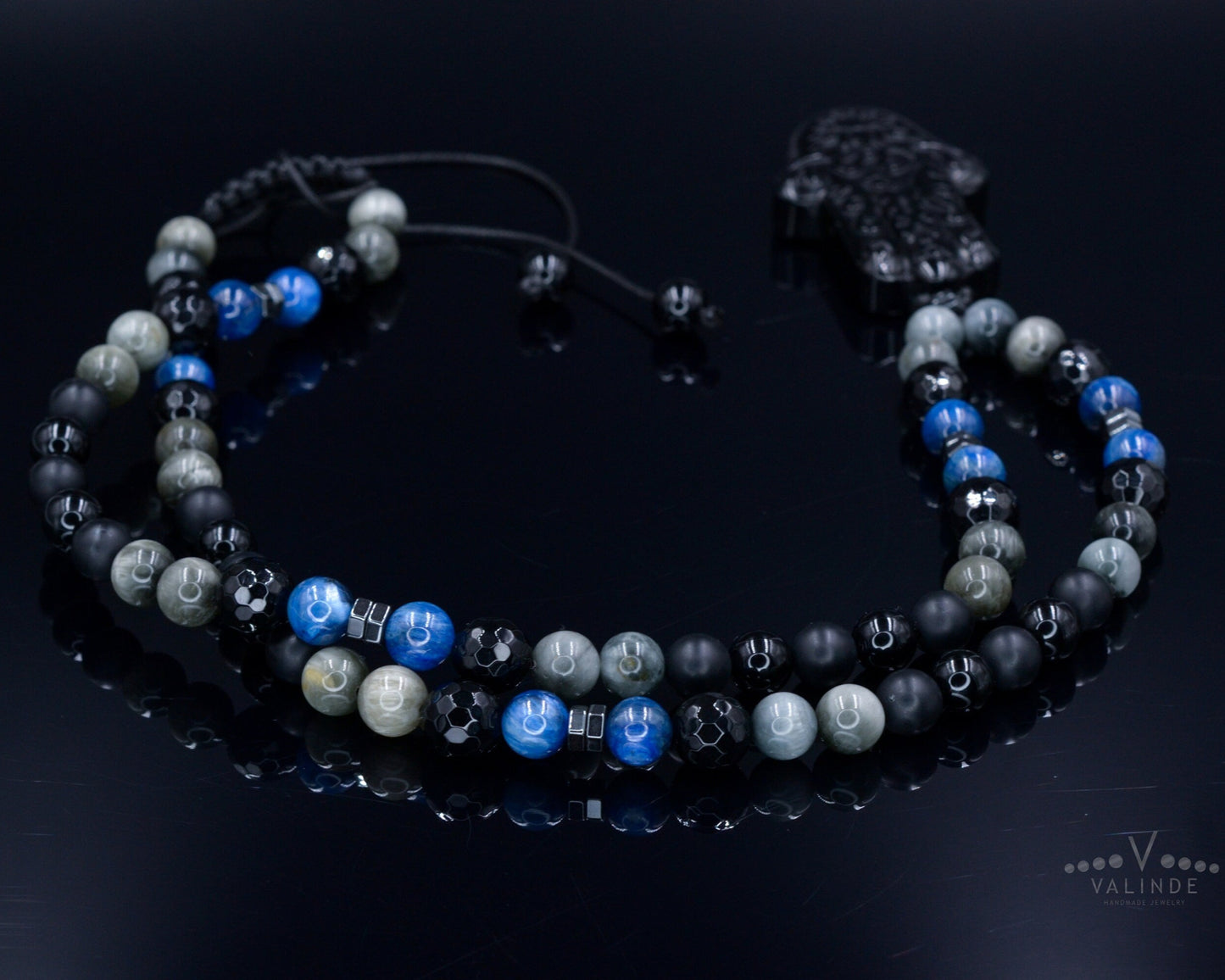 Raw Quartz Pendant Necklace - Men's Long Beaded Crystal Necklace - Black Onyx Necklace - Gift for Men - Smoky Quartz Necklace for MenHamsa Hand Onyx Pendant Necklace - Men's Kyanite Crystal Necklace - Gift for Men - Hawk's Eye Necklace - Long Beaded Necklace for Men - Shamballa Necklace - Birthstone Necklace - Gemstone Necklace Men - Chakra Necklace - Macrame Necklace - Healing Necklace - Valinde