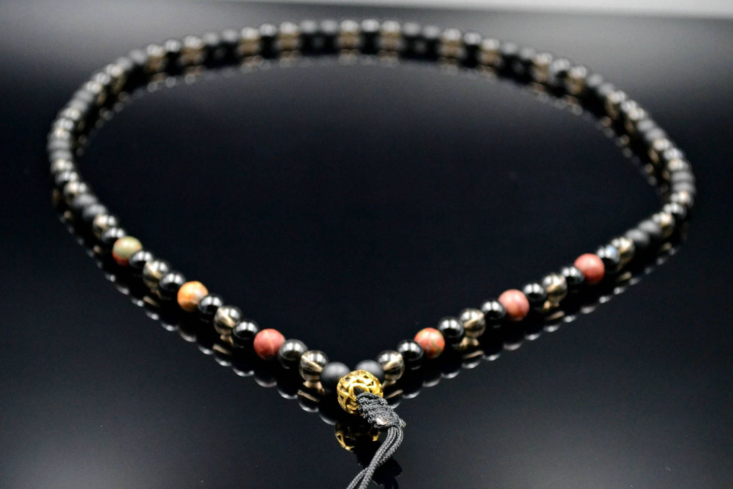 Men's Jasper Necklace Gemstone Beaded Necklace Long Necklace Gift for Men Onyx Necklace Men's Jewelry Agate Necklace for Men Herren Kette - Shamballa Necklace - Birthstone Necklace - Gemstone Necklace Men - Chakra Necklace - Yoga Necklace - Mantra Necklace -Macrame Necklace - Healing Necklace - Valinde